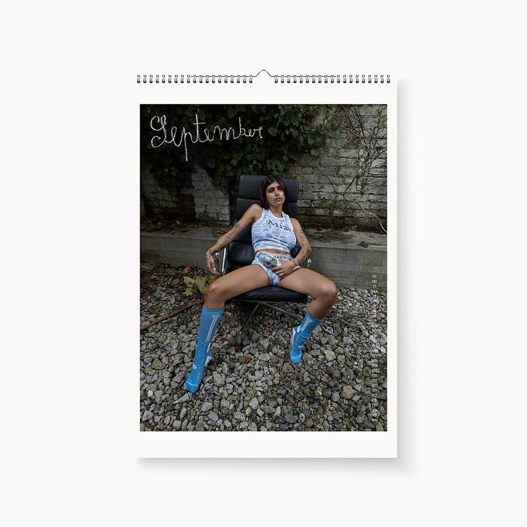 ミア・ハリファさんのインスタグラム写真 - (ミア・ハリファInstagram)「Aries x Mia 2024 Calendar by Juergen Teller  Available at ariesarise.com (http://ariesarise.com/) And at the Aries Store, 31 Great Pulteney Street, London W1F 9NN  Photography @juergentellerstudio Creative Partner Dovile Drizyte @doviledrizyte Model @miakhalifa Styling @celestinecooney Postproduction by Lucas Rios Palazesi at Quickfix @lucassrios 1st Photo assistant Emma Williams @emm______a Styling assistant @mejataserud  A huge thanks to @saraburnstudio」12月13日 23時27分 - miakhalifa