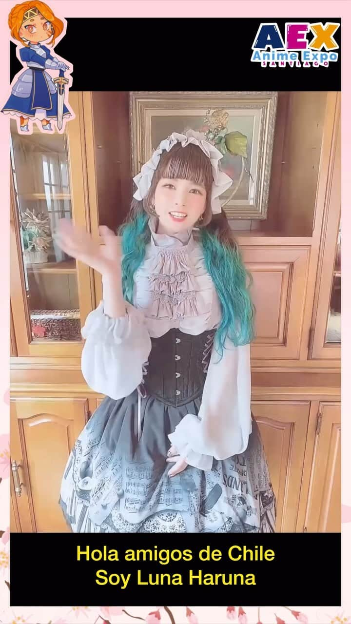 春奈るなのインスタグラム：「Luna Haruna en AEX31: Con su talentosa voz, maravilloso desplante y su look Lolita, Luna Haruna  cantante de : Fate/Zero, Sword Art Online, Saekano , High School Fleet, Saenai Heroine no Sodatekata entre otros, debuta en nuestro país con una participación especial el viernes 2 de febrero y un show completo el día Sábado 3 de febrero, no olvides apoyarla para qué le hagamos sentir la fuerza de nuestro país.🇨🇱🇯🇵 entradas disponibles en Ticketchan, más info en nuestra biografía ❤️」