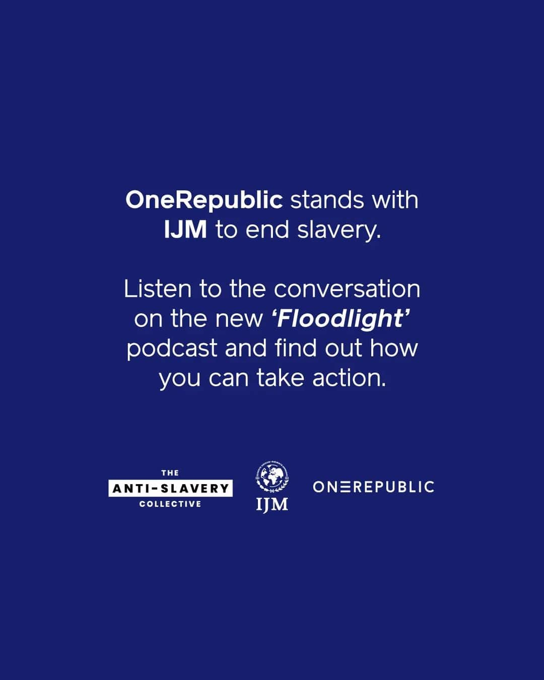 OneRepublicさんのインスタグラム写真 - (OneRepublicInstagram)「Everyone deserves to live in freedom. That’s why OneRepublic stands with IJM to end slavery and human trafficking ✖️  Ever since we visited @IJM’s work in the Philippines, we saw how slavery affects all of us, and how children as young as two months old are being exploited and are in desperate need of protection.  Slavery is still alive, and constantly evolving. This is why as a band we’re passionate advocates for IJM’s innovative, impactful work to bring freedom. We’ve partnered alongside them for many years, including raising awareness across tours in the US, UK and Europe, and we’ve loved inviting others to join the movement 🎤  @zachfilkins1r shared more about the band’s passion to use their voice to advocate for freedom in the recent ‘Floodlight’ podcast by ‘The Anti-Slavery Collective’ with @princesseugenie and @ijm_uk.   Listen to their inspiring conversation and learn why ending slavery requires all of us ✊🏽  Search ‘OneRepublic Floodlight’ wherever you get your podcasts or visit IJMUK.org/1R」12月13日 22時58分 - onerepublic