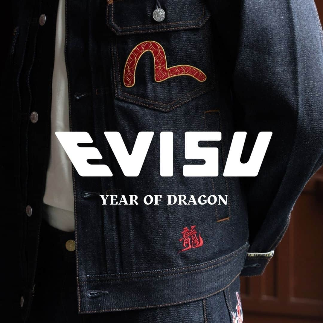 エヴィスジーンズのインスタグラム：「Year of the Dragon collection jumping in stores soon.   Launching on December 20th: China and Taiwan   Launching on December 27th: Evisu website and Global  Launching on January 2nd: Japan  #EVISU #YEAROFTHEDRAGON #LIMITEDEDITION #CNY」