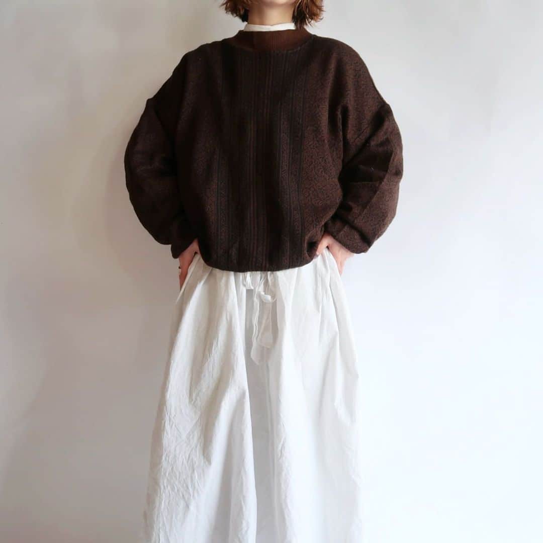 TheSunGoesDownのインスタグラム：「patterned knit /Italy  staff 157cm」