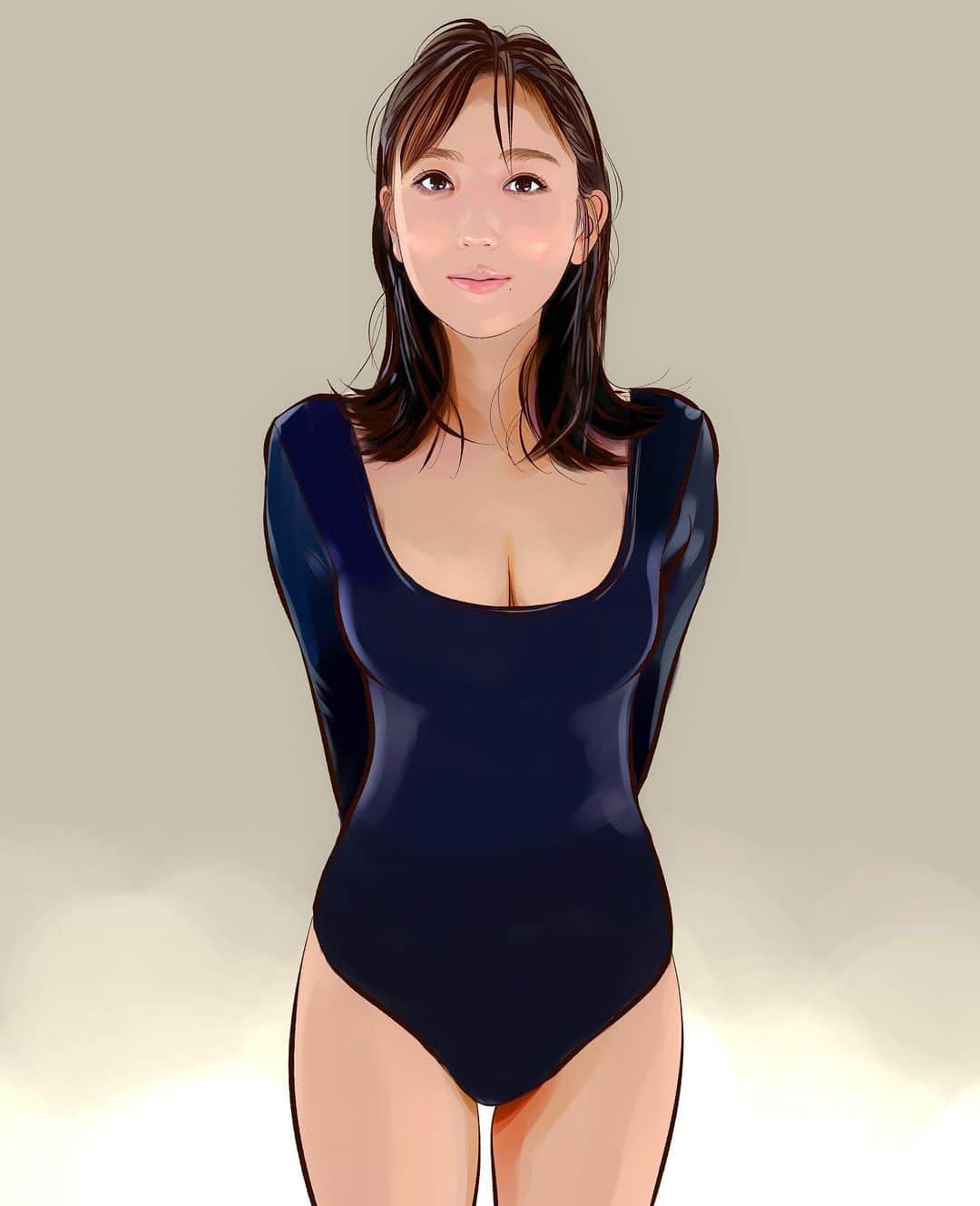 てらりんのインスタグラム：「『沢口愛華さん(@sawaguchi_aika_official )』  #イラスト #イラストレーション #グラビアアイドル #女優 #沢口愛華 #illustration #portrait #art #drawing #bikinimodel #actress #sawaguchiaika」