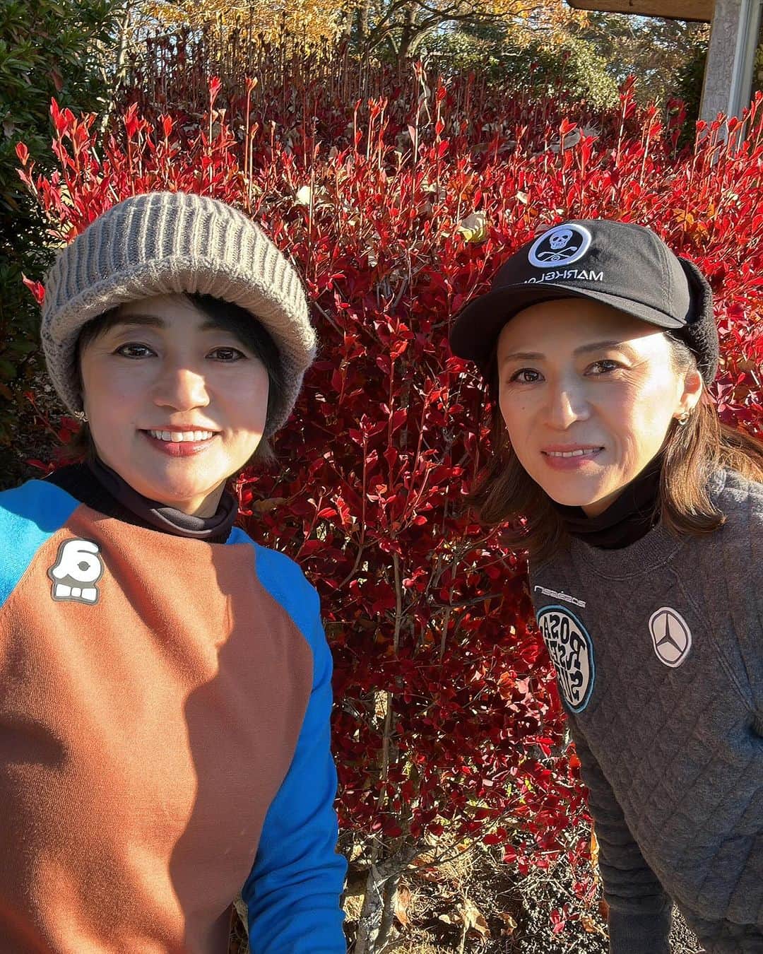 橋本志穂さんのインスタグラム写真 - (橋本志穂Instagram)「ものまねのみかんちゃんと、 苫小牧のしーちゃんも上京して みんなでゴルフ行った12月はじめ。 まだドウダンツツジの紅葉がこんな綺麗〜  @mikan02241984  みかんちゃん、面白すぎる〜🤣 また一緒にラウンドして笑い転げたーい😍 @shizu_428」12月14日 8時44分 - shihohashimoto3