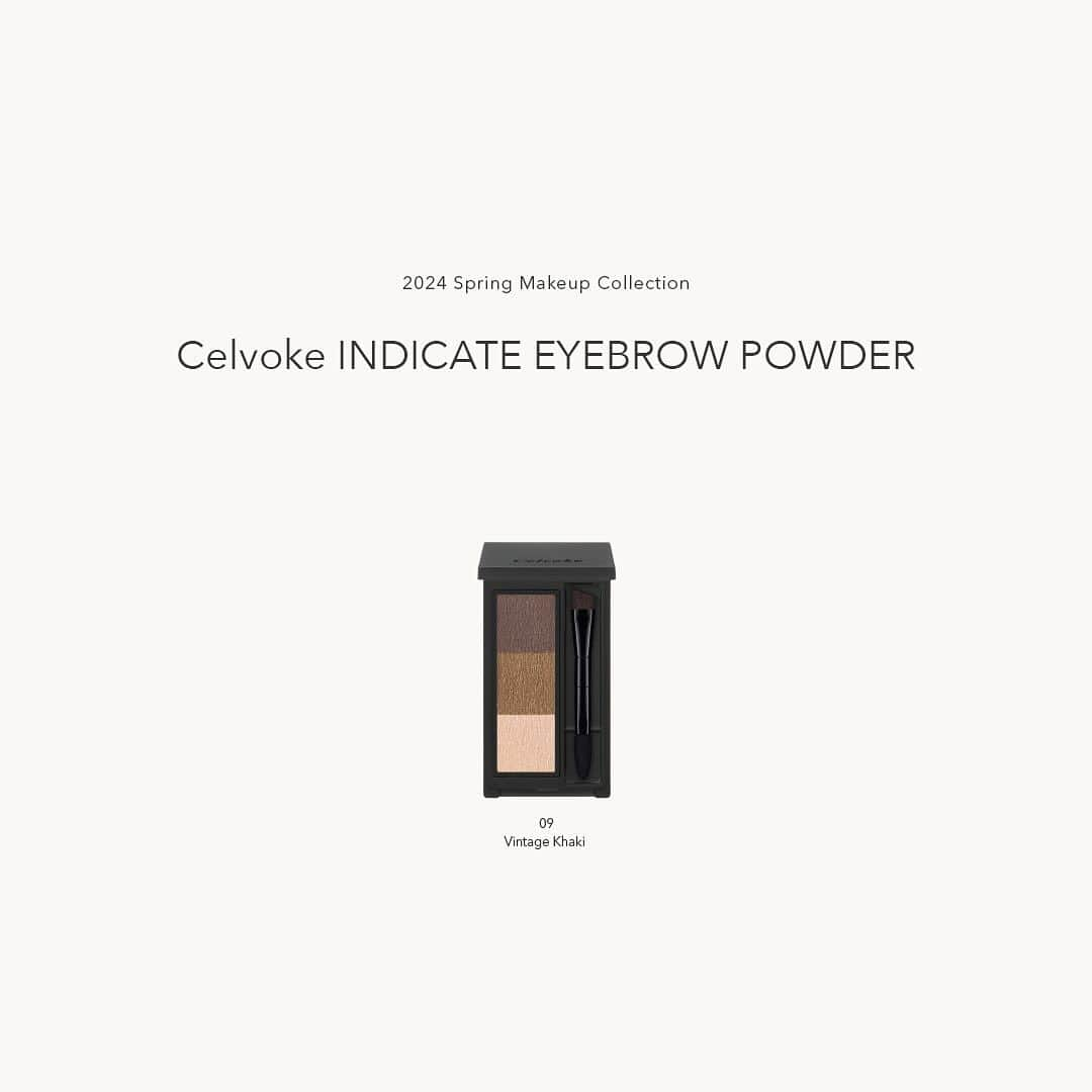 celvoke.jpさんのインスタグラム写真 - (celvoke.jpInstagram)「Celvoke　24Spring Makeup Collection  Nostalgic Breeze 解放。癒しのエナジー  渚のそよ風。ゆるやかな陽だまり  果てしない時間の蓄積が生む、ノスタルジックな地球のエネルギー。 穏やかに心をゆるめ、“コア”をあたたかく包み込む。  やがて訪れる幸福感。 満たされてゆく中で見つける、新しい自分。 きらめく、柔らかな光の中でふくらむエナジー。  Celvoke 2024 Spring Makeup Collectionが描くヒーリングの世界は、 どこまでも心地よく、しなやかな強さをチャージしていく。  ■ご予約：2023年12月22 日（金） ■全国発売：2024年1月1 日（月）  ・NEW PRODUCT　モイステン リップドロップ 全5色（限定1色）￥3,300（tax in） みずみずしさを湛えた色の艶膜がフレッシュでモードな表情を引き出す。 軽やかに色づくセラムグロス。  ・NEW PRODUCT　ポリフォニック ブラッシュ 全4色　￥5,390（tax in） みずみずしさを湛えた色の艶膜がフレッシュでモードな表情を引き出す。 軽やかに色づくセラムグロス。  ・NEW PRODUCT　ススキ ブラシ ￥5,500（tax in）  【人気製品から地球のエナジーを感じる鮮やかでシアーな新色も登場！】  ・ヴァティック アイズ 全3色　￥2,200（tax in） センシュアルなアースカラーとツヤが導く、アライヴな透明感。 異なる質感で奥ゆきと高揚を描くブラッシュカラー  ・インディケイト アイブロウパウダー 全1種　￥3,850（tax in）  ・イラボレート ジェル アイライナー 全3色　￥3,080（tax in）  ・クレイヴド ネイルポリッシュ 全1色　￥2,640（tax in）  #Celvoke #セルヴォーク #モイステンリップドロップ #セラムグロス #24春メイク #新発売 #Collection #限定 #ポリフォニックブラッシュ #イラボレートジェルアイライナー #ヴァティックアイズ #メイク #クレイヴドネイルポリッシュ #インディケイトアイブロウパウダー」12月13日 23時44分 - celvoke.jp