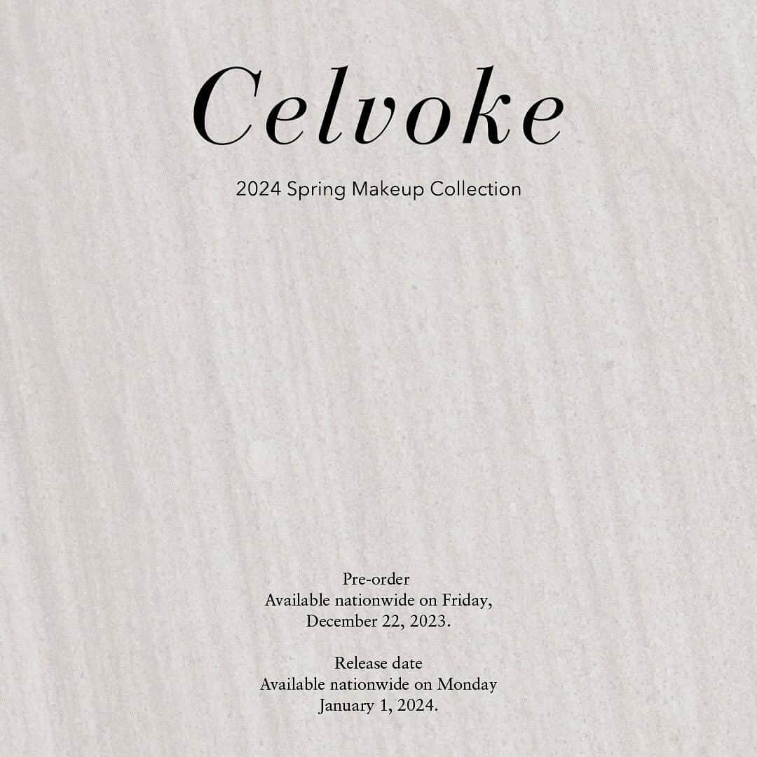 celvoke.jpさんのインスタグラム写真 - (celvoke.jpInstagram)「Celvoke　24Spring Makeup Collection  Nostalgic Breeze 解放。癒しのエナジー  渚のそよ風。ゆるやかな陽だまり  果てしない時間の蓄積が生む、ノスタルジックな地球のエネルギー。 穏やかに心をゆるめ、“コア”をあたたかく包み込む。  やがて訪れる幸福感。 満たされてゆく中で見つける、新しい自分。 きらめく、柔らかな光の中でふくらむエナジー。  Celvoke 2024 Spring Makeup Collectionが描くヒーリングの世界は、 どこまでも心地よく、しなやかな強さをチャージしていく。  ■ご予約：2023年12月22 日（金） ■全国発売：2024年1月1 日（月）  ・NEW PRODUCT　モイステン リップドロップ 全5色（限定1色）￥3,300（tax in） みずみずしさを湛えた色の艶膜がフレッシュでモードな表情を引き出す。 軽やかに色づくセラムグロス。  ・NEW PRODUCT　ポリフォニック ブラッシュ 全4色　￥5,390（tax in） みずみずしさを湛えた色の艶膜がフレッシュでモードな表情を引き出す。 軽やかに色づくセラムグロス。  ・NEW PRODUCT　ススキ ブラシ ￥5,500（tax in）  【人気製品から地球のエナジーを感じる鮮やかでシアーな新色も登場！】  ・ヴァティック アイズ 全3色　￥2,200（tax in） センシュアルなアースカラーとツヤが導く、アライヴな透明感。 異なる質感で奥ゆきと高揚を描くブラッシュカラー  ・インディケイト アイブロウパウダー 全1種　￥3,850（tax in）  ・イラボレート ジェル アイライナー 全3色　￥3,080（tax in）  ・クレイヴド ネイルポリッシュ 全1色　￥2,640（tax in）  #Celvoke #セルヴォーク #モイステンリップドロップ #セラムグロス #24春メイク #新発売 #Collection #限定 #ポリフォニックブラッシュ #イラボレートジェルアイライナー #ヴァティックアイズ #メイク #クレイヴドネイルポリッシュ #インディケイトアイブロウパウダー」12月13日 23時46分 - celvoke.jp
