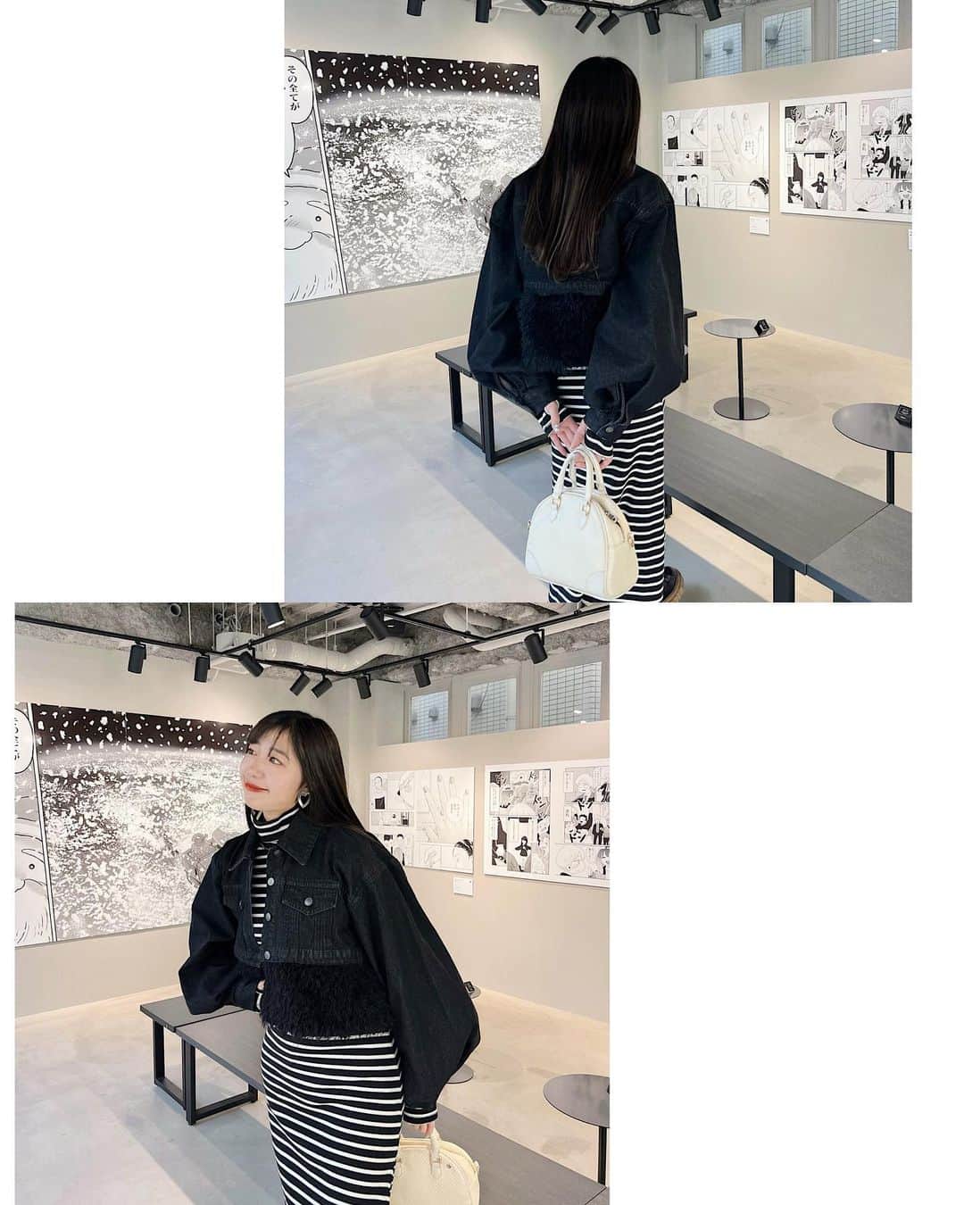 中島奈津希さんのインスタグラム写真 - (中島奈津希Instagram)「☕️🖤🩶🤍🌜 ⁡ ⁡ ⁡ ⁡ 夜の投稿だけど、、、いいんです！笑 (その理由は最後に🤫) ⁡ ⁡ ⁡ ⁡ ⁡ ⁡ ⁡ ⁡ 「少年ジャンプ+」に掲載中の作品が飾られていて、 新しいマンガの楽しみ方を提案してくれるカフェギャラリー #TheUnknownCafeGalleryHarajuku (@ukcg_jp )の 新しいメニューを取材させていただきました🖼️☕️ ⁡ ⁡ 原宿にあるのだけど 実は普通にプライベートで歩いてる時に お洒落なカフェだねって話してたところだったの！笑 ⁡ ⁡ 店内も全てモノトーンでメニューまでモノトーン🐼 写真1枚目に載ってるモノクロクロワッサンは インパクト大だよね🥐🖤🤍 因みに、ホイップがのったドリンクはレモネードなの🍋🖤(脳がバグります笑) ⁡ ⁡ ⁡ 12/15からはモノクロメニューに加えて オープンサンド、ドーナツ、マフィン、スコーン、プリンなどポップでカラフルなスタンダードメニューが登場🎨🌈 店内で焼き上げたベイクメニューが最高に美味しくて🥹❤️ どれもボリューム満点なのに パクパク食べられちゃう！ ⁡ ⁡ ⁡ ⁡ ⁡ ⁡ ⁡ 個人的におすすめポイントは なんと 朝の11時から夜の11時までやってるカフェなの🌝🌚 ⁡ お洒落な店内やかわいいフードメニューはもちろん最高なのだけど、 原宿で夜までやってるお洒落なカフェって少ないからめちゃくちゃ嬉しい🥹🖤🩶🤍 ⁡ ⁡ ぜひ行ってみてね🖤🩶🤍 ⁡ ☁️☁️☁️☁️☁️☁️☁️☁️☁️☁️☁️☁️☁️☁️☁️ #cafe#harajuku#harajukucafe#カフェ#原宿カフェ#カフェ巡り#お洒落カフェ#少年ジャンププラス#漫画　#クロワッサン#モノクロカフェ」12月13日 23時53分 - nakajima_natsuki