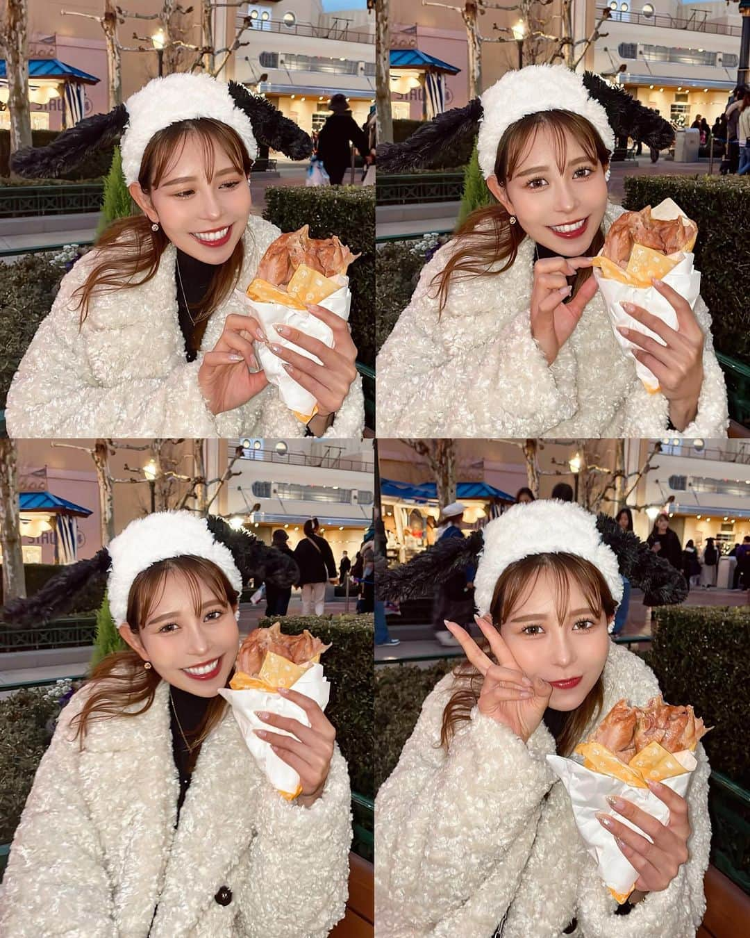 岩下えみのインスタグラム：「🎄🌏✨ ⁡ ⁡ クリスマスユニバ♥️ ⁡ あむちゃんと いってきたよぉ(∨̈)🫶🏼 ⁡ @amu_veall  ⁡ #ユニバ#クリスマスユニバ#USJ #ユニバデート #OOTD#ユニバコーデ #スヌーピーカチューシャ #クリスマス#ユニバフォト」