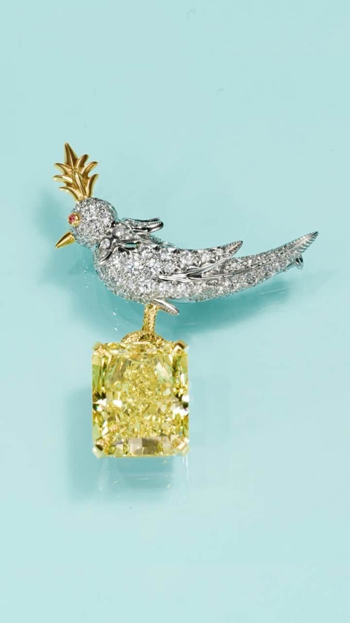 ティファニーのインスタグラム：「As one of the 21st century’s most iconic jewelry designs, this Bird on a Rock brooch is the ultimate flight of fancy for the holidays and beyond. Epitomizing the unrivaled craftsmanship the House is known for, each gemstone is hand selected and hand set by our master artisans. Link in bio. #ATiffanyHoliday #JeanSchlumberger #TiffanyAndCo」