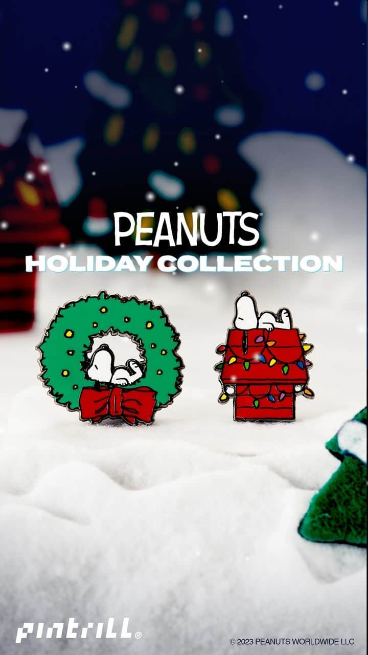 スヌーピーのインスタグラム：「Special holiday edition Snoopy pins are now available in our online store! ☃️  Shop the full holiday collection on www.pintrill.com」