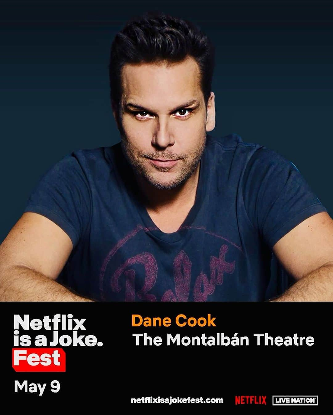 デイン・クックのインスタグラム：「This is gonna be a huge festival this year with @netflixisajoke so come check out my show and many shows! #LFG presale tomorrow 10am pt - my presale password is DC2024 tix on my page and of course NetflixIsAJoke page. @livenationcomedy」