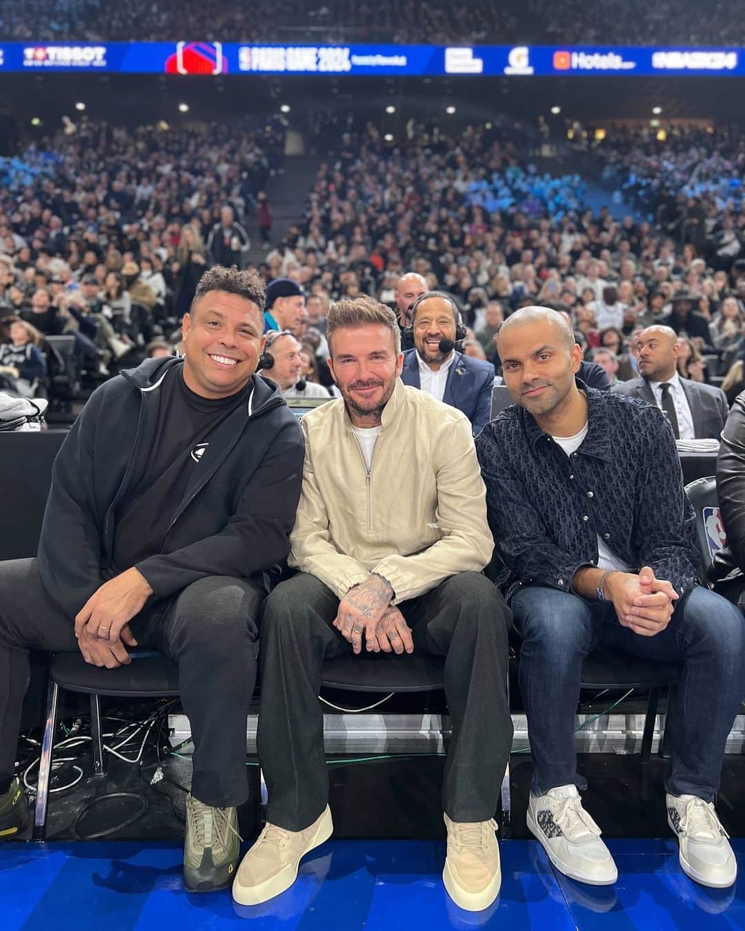 トニー・パーカーさんのインスタグラム写真 - (トニー・パーカーInstagram)「Ronaldo x Beckham x Parker 💫  How about that for a #NBACelebRow   #NBAParis 🇫🇷」1月12日 5時20分 - _tonyparker09