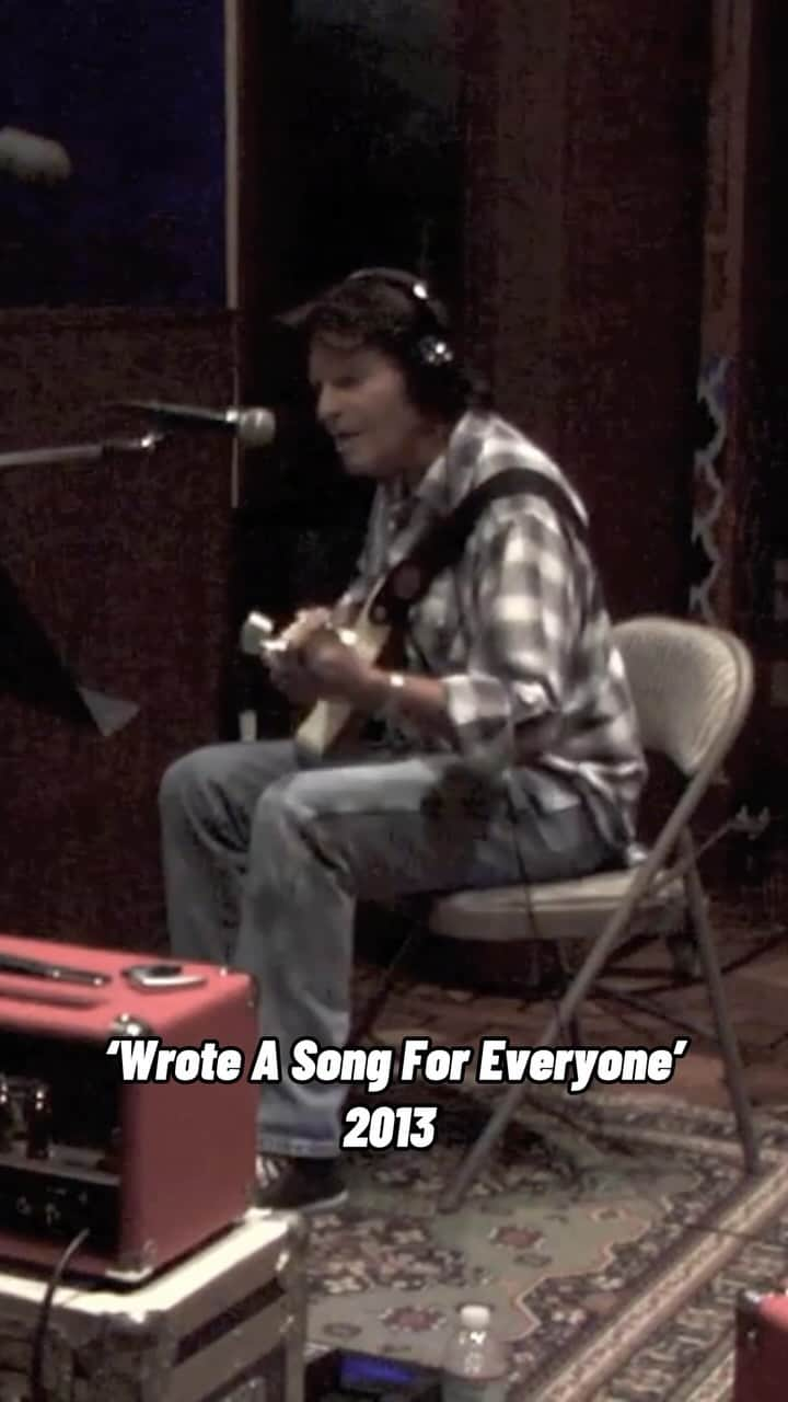 ジョン・フォガティのインスタグラム：「John in the studio recording ‘Wrote A Song For Everyone’   This album is a mix of @theofficialccr classics as well as some new songs! #Didyouknow that album has features from Miranda Lambert, Foo Fighters, Keith Urban, Zac Brown Band, My Morning Jacket, Kid Rock, Dawes, Bob Seger, Brad Paisley, Alan Jackson, Jennifer Hudson, and more! What’s your favorite track??」