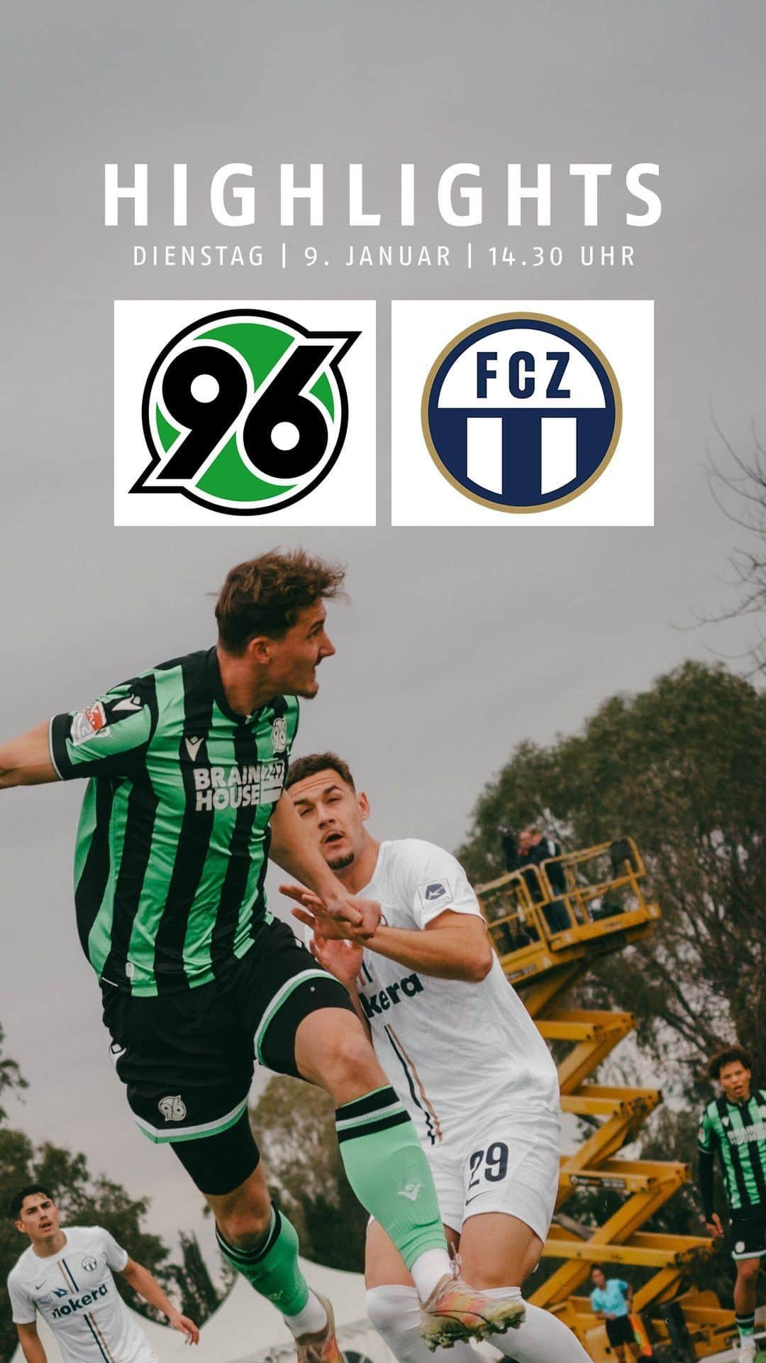 ハノーファー96のインスタグラム：「Mit zwei Standard-Toren: Seht hier die Treffer vom 4:0-Testspielsieg gegen den @fcz_offiziell. 😊📺  #H96FCZ #Vamos96 #H96 #Hannover96 #NiemalsAllein ⚫️⚪️💚」