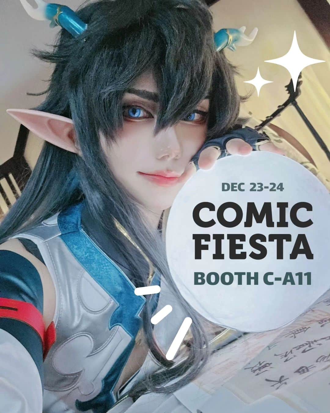 ひかりんのインスタグラム：「COME CELEBRATE THE HOLIDAHS WITH ME WEEKEND AT COMIC FIESTA !  We have so much new merch this year all thanks to your feedback 💗 I really can't wait to meet every one of you there and we are gonna have a great time ~ LOVEYOU if you have any questions please comment below !  #comicfiesta #comicfiesta2023 #cf2023 #HonkaiStarRail #danheng #cosplay」