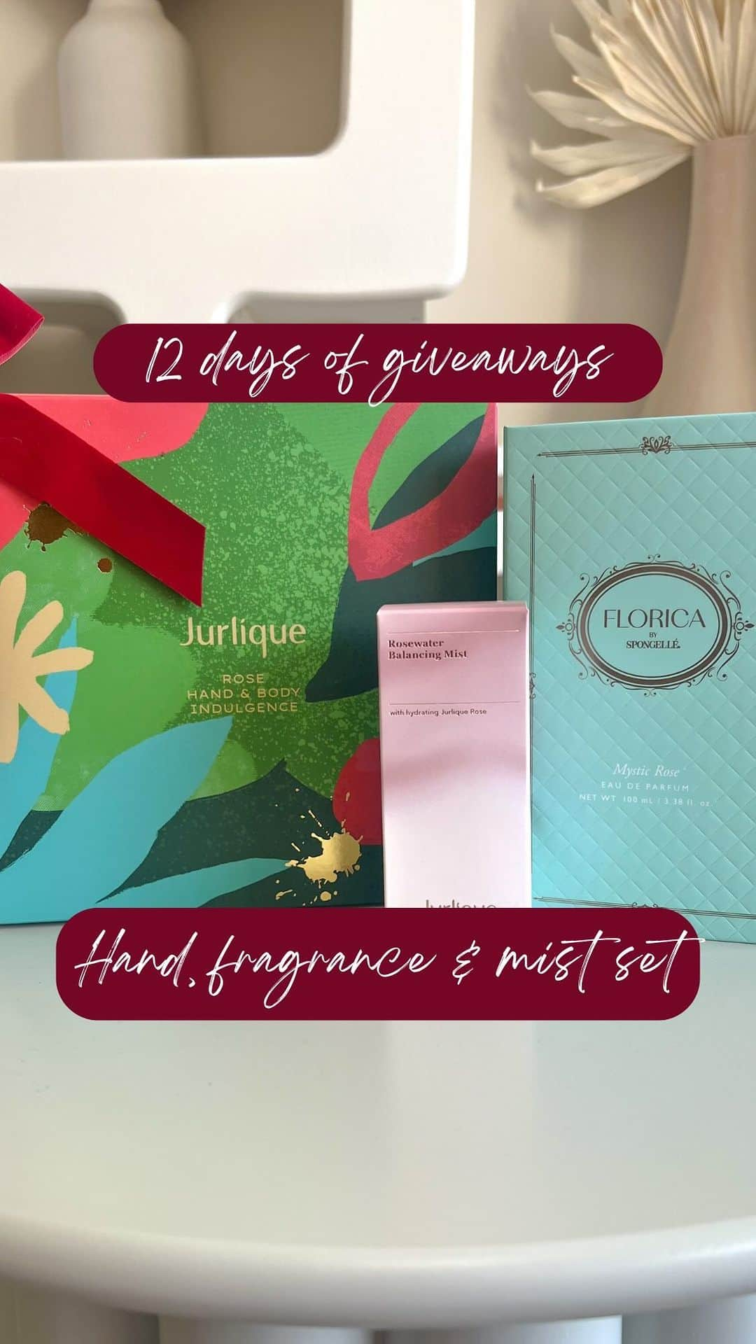 ジュリークのインスタグラム：「GIVEAWAY CLOSED. our 12th day of giveaways is here and we’re SO excited to partner with @spongellebeyondcleansing to treat one lucky winner to the ultimate self-care kit 🙌🤍✨ read more to learn how to enter (& what you could win) ⬇️  enter to win a Spongelle Florica Eau De Parfum , Hand & Body Indulgence Holiday set, and Rosewater Balancing Mist!  💫  like this post 💗 make sure you follow @jurliqueusa and @spongellebeyondcleansing 👋 tag a friend in the comments! make sure your friends follow us too 📲 share this post to your story for bonus entries  good luck!   giveaway runs for 24 hours from 12/19 at 12pm PST to 12/20 at 12pm PST. winner will be announced on our instagram stories and winner will be contacted via DM from this account @jurliqueusa.  *this giveaway is open to US residents who are 18 years of age and older. giveaway is not affiliated with Instagram.  . . . #jurliqueusa #skincaregiveaway #giveaway #holidaygiveaway #entertowin #handcaregiveaway #skincareforall #skincareroutines #skincarecollection #skincareproducts」