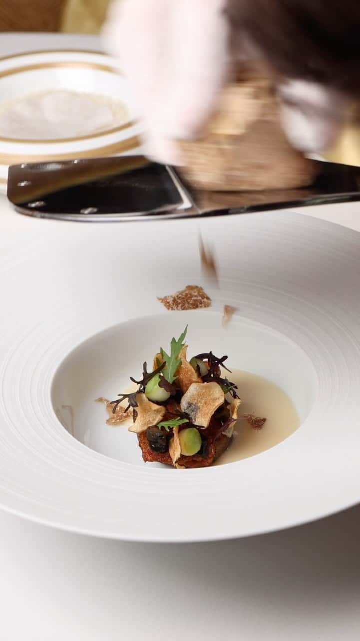 ゴードン・ラムゼイのインスタグラム：「Stunning Jerusalem artichoke with Mont d’or fondue - finished with white truffle at @restaurant1890gordonramsay !!」