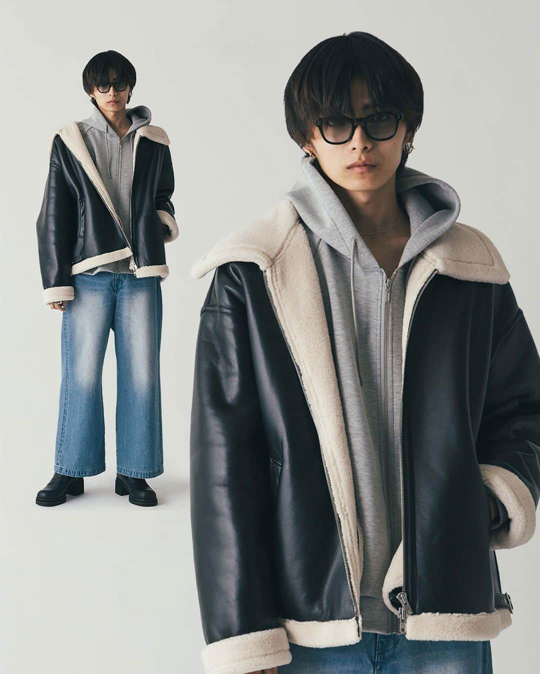 Lui's Lui's official instagramさんのインスタグラム写真 - (Lui's Lui's official instagramInstagram)「Faux shearling BIG jacket / 2LOOK  オーバーサイズで高級感のあるフェイクムートンBIGジャケットの登場。 滑らかな表面の素材感とビッグシルエットが特徴的なムートンジャケット。  Which coordinate do you like?」12月21日 20時58分 - luis_official___