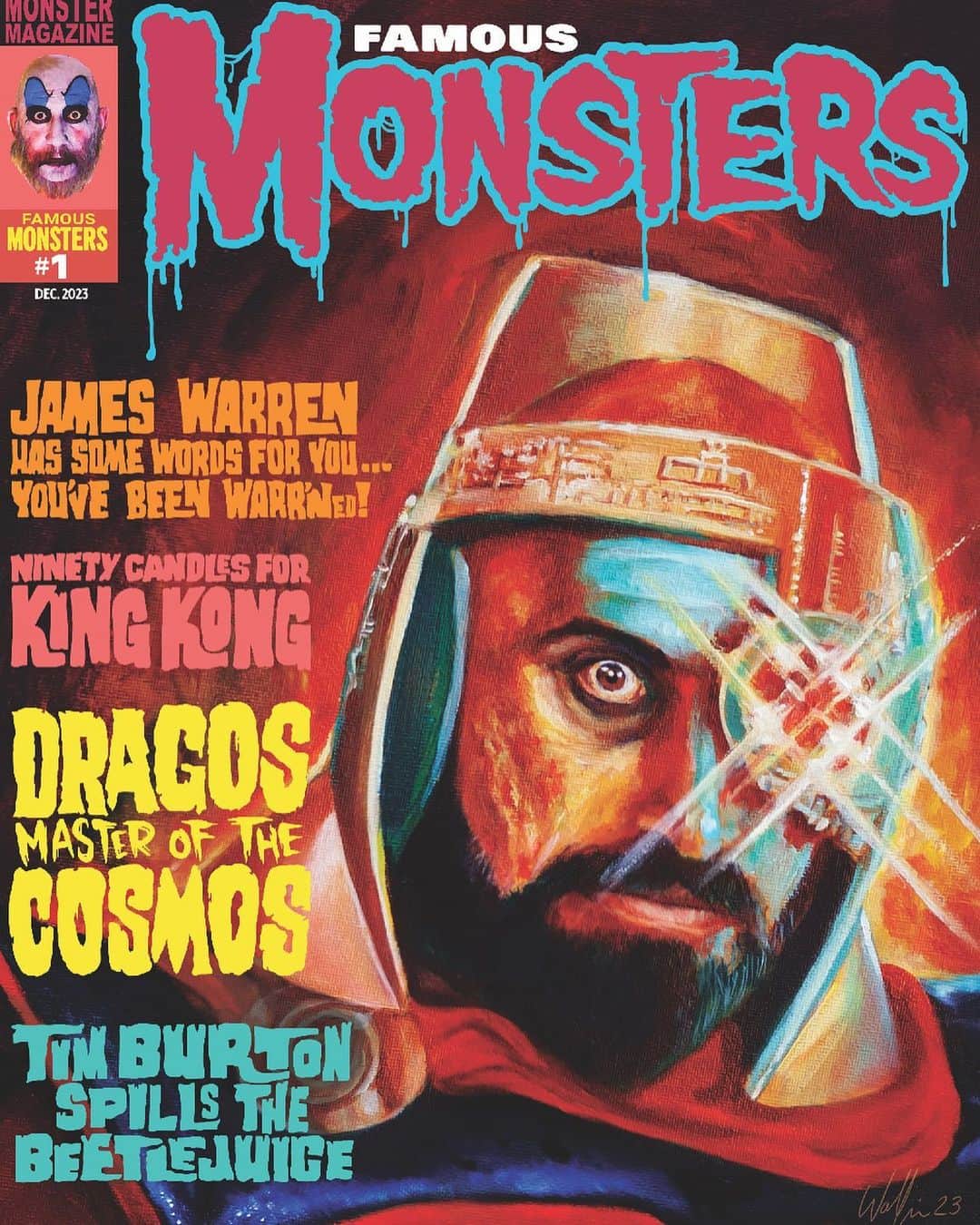コリィ・テイラーのインスタグラム：「We're Back!!! Pre- Order the first issue now! Or better yet... subscribe and never have to feel the pain of missing an issue of Famous Monsters again!  Look: by special arrangement with an old reliable transportation firm (they started out with a Pony Express way back when Dracula was a baby bat and worked their way up to trains and planes), the publishers of FAMOUS MONSTERS have got Uncle Sam himself to agree to bring your own personal copy of FM to your cellar door every issue!  WARNING: This offer good only to subscribers whose letter-carriers have strong hearts!」