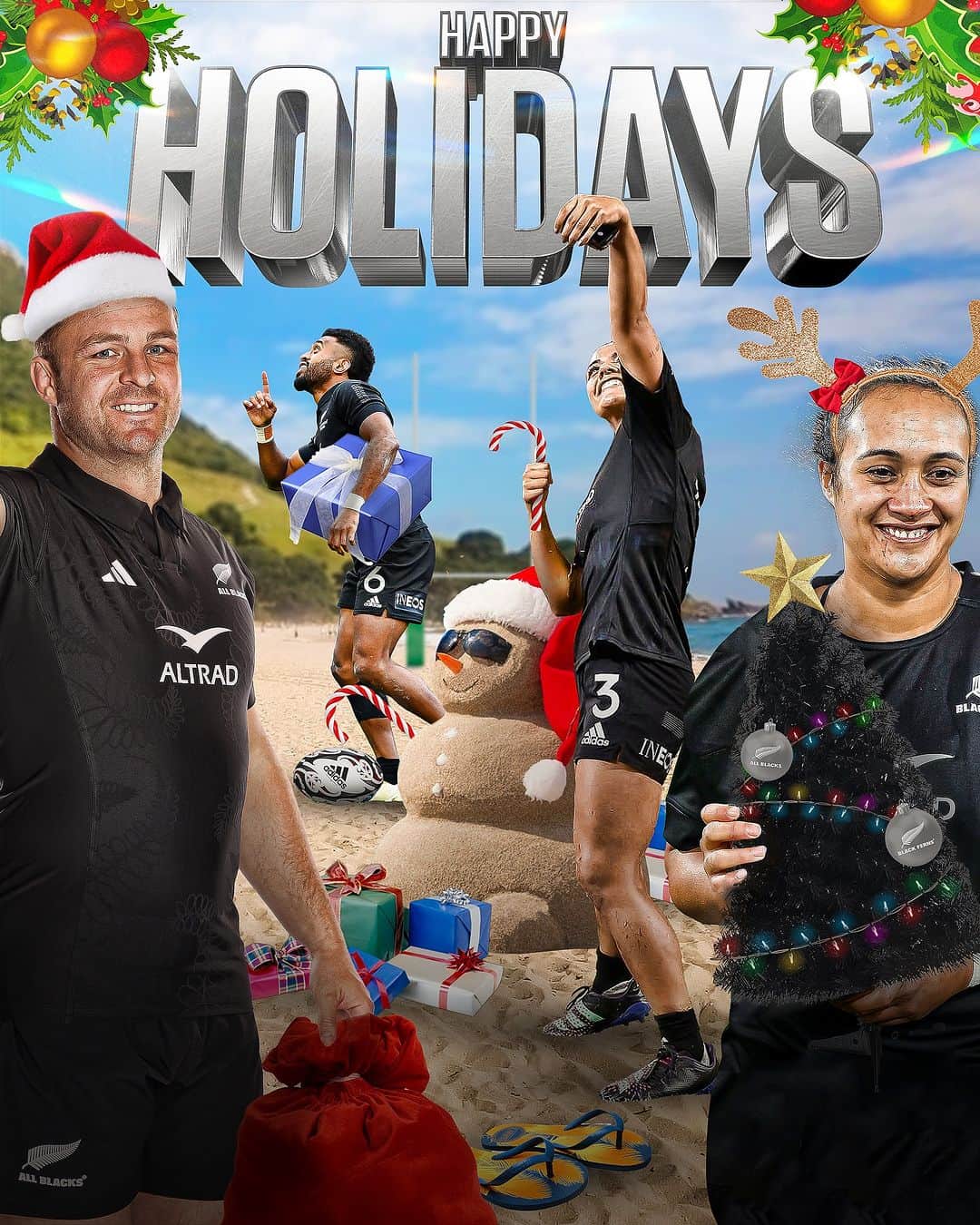 All Blacksさんのインスタグラム写真 - (All BlacksInstagram)「Happy Holidays whānau! 🎁  Thank you for all your support in 2023!」12月25日 5時10分 - allblacks