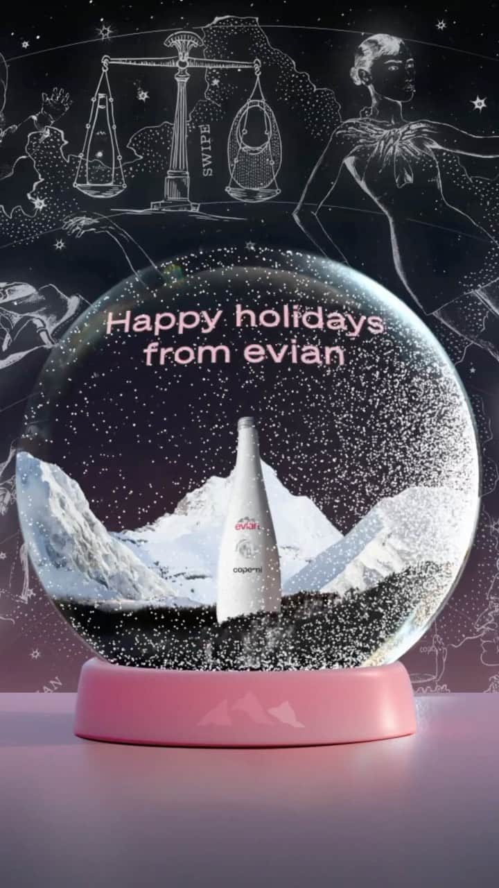 evianのインスタグラム：「Embrace the magic of the stars this Christmas 👁🎄​  ​Our 2023 Limited Edition bottle is the perfect way to enhance the magic of the festive season. ​  #LiveYoung #evianxcoperni」