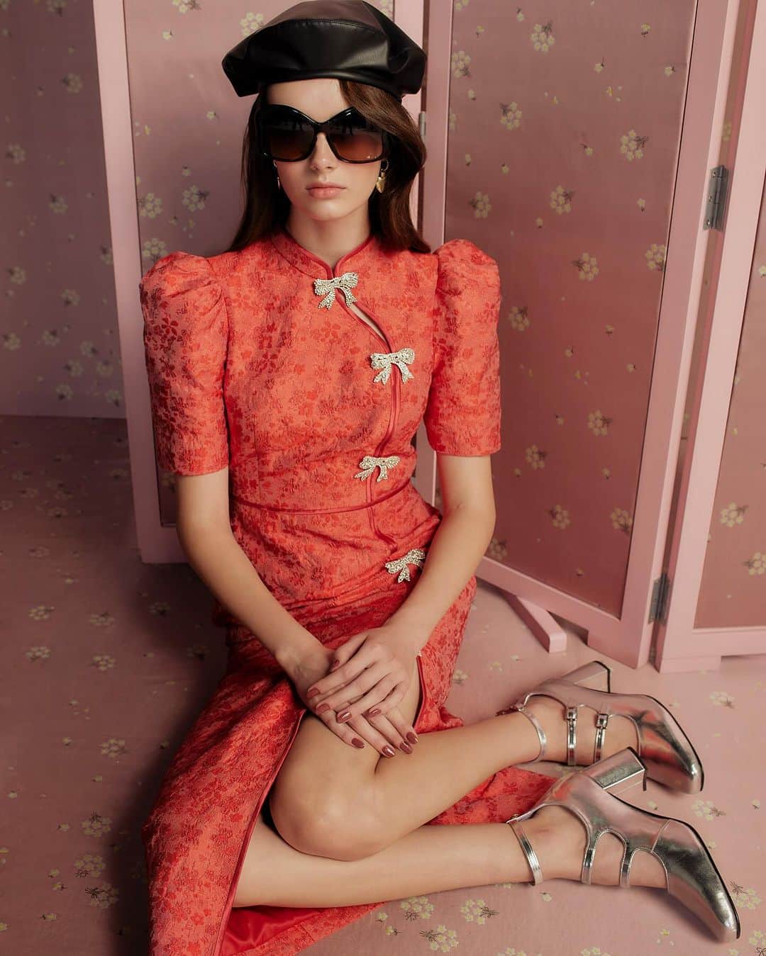 Sretsisのインスタグラム：「There’s still time to secure your celebratory look. We highly recommended this show-stopping number in bold and beautiful brocade with diamanté accents. Shop the look at Sretsis Boutiques.」