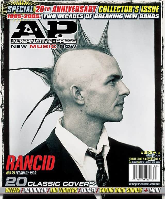 Alternative Pressのインスタグラム：「In the spirit of the new year, and reflecting on those gone by—with almost a year until AP’s 40th birthday we’re remembering the legendary 1995 cover with Tim Armstrong of Rancid, reprinted for the 20th anniversary issue alongside many other iconic AP covers.」