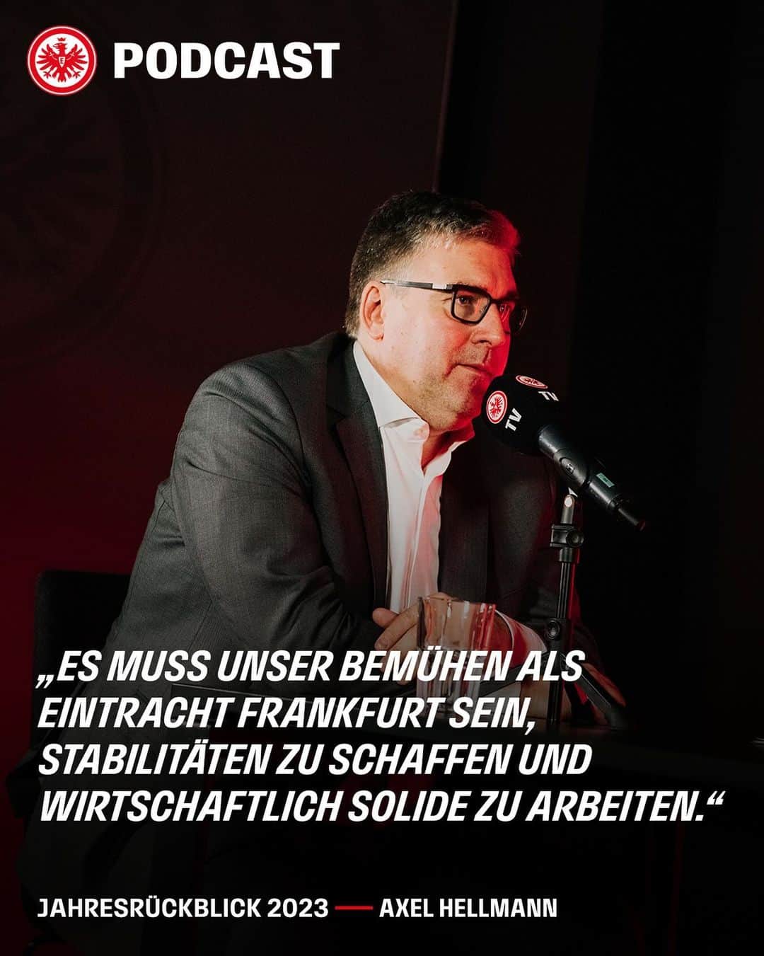 アイントラハト・フランクフルトのインスタグラム：「🦅💬 (...) Stabilität hat uns weit gebracht und wird auch bei den Themen gefordert sein, die uns 𝟐𝟎𝟐𝟒 begleiten.  • • #SGE #Eintracht #Frankfurt #EintrachtFrankfurt」