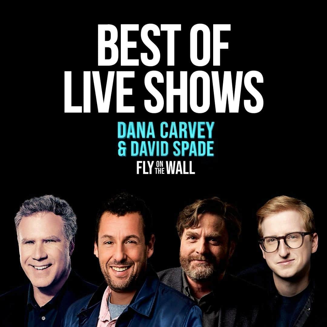 デヴィッド・スペードのインスタグラム：「Best of the LIVE Shows. Last pod of the year. See you in January #flyonthewall Link in bio @thedanacarvey #willferrell @adamsandler #zachgaligianakis @shrimpjaj」