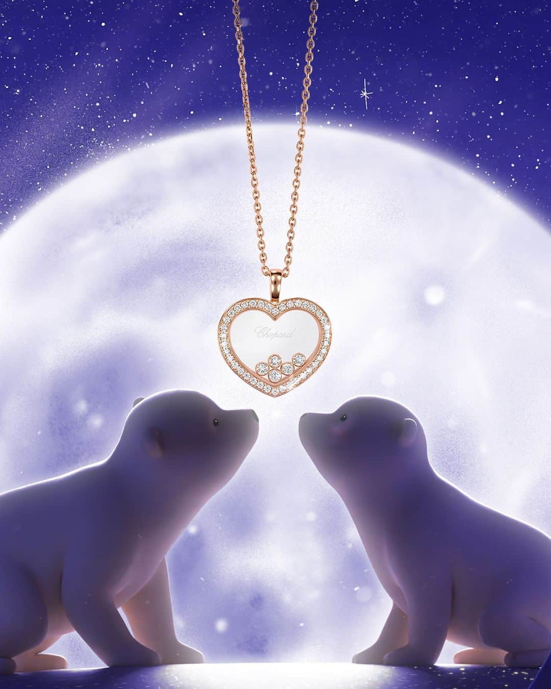 ショパールのインスタグラム：「The new year is off to a perfect start. #Chopard wishes you unlimited happiness and love in 2024. May your heart always be filled to the brim! #ChopardFairytale #ChopardJewelry #ChopardGift #HolidaySeason #HappyDiamonds #SwissMade #LuxuryJewellery」
