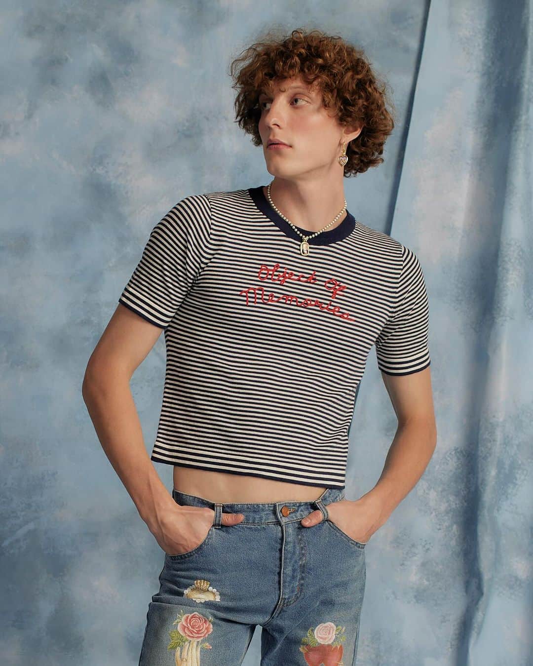 Sretsisのインスタグラム：「The classic stripe tee embroidered with “Object of Memory”, a timeless closet staple from #SretsisRS24 Shop the look at Sretsis.com and all Sretsis Boutiques.」