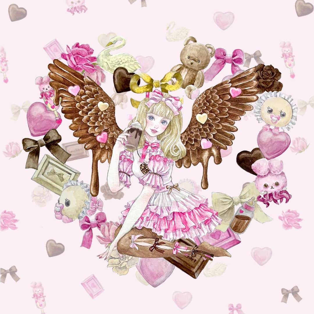 haruchartのインスタグラム：「🤎  イベント用に描いたやつバレンタインにちゃんと載せようと思ってたけど、やっぱイベント前に載せときます😅  マジでめっちゃ可愛いの描いてる自信あるからもっとたくさんの人に見てほしいし、実際に見にきてほしい💞  私は1月20日に在廊予定です！ コミュニティー フードホール 大阪・日本橋  大阪府大阪市浪速区日本橋3-5-25 髙島屋東別館1階  営業時間 12時〜19時(ドリンクのみ10時〜22時まで)」