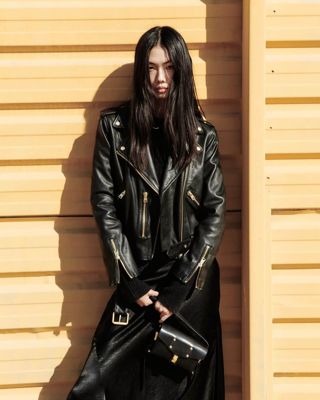 オールセインツのインスタグラム：「Sticking to what we know. The Amos 2-in-1 Dress, Balfern Biker, Miro Crossbody and Dellaware Western Boots.」