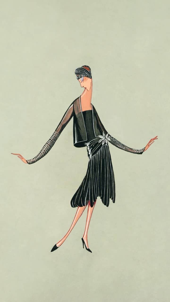 ランバンのインスタグラム：「Lanvin Archives: The Iconic Dresses   Jeanne Lanvin left a lasting legacy with two unique dress styles:   The “Robe de Style” dresses, created in the early 1910s, as the House’s founder pioneered the design of full-skirted gowns that evoked eighteenth-century elegance.   The “Robe Bijou” dresses redefined the role of jewelry. It adorned dresses, by integrating jewels directly onto the gown and transformed each ensemble into genuine objects of treasure.   Today, the visionary approach of both of these styles to garment creation stand as enduring symbols of the House’s innovation.   #LANVINHERITAGE  #LANVIN」