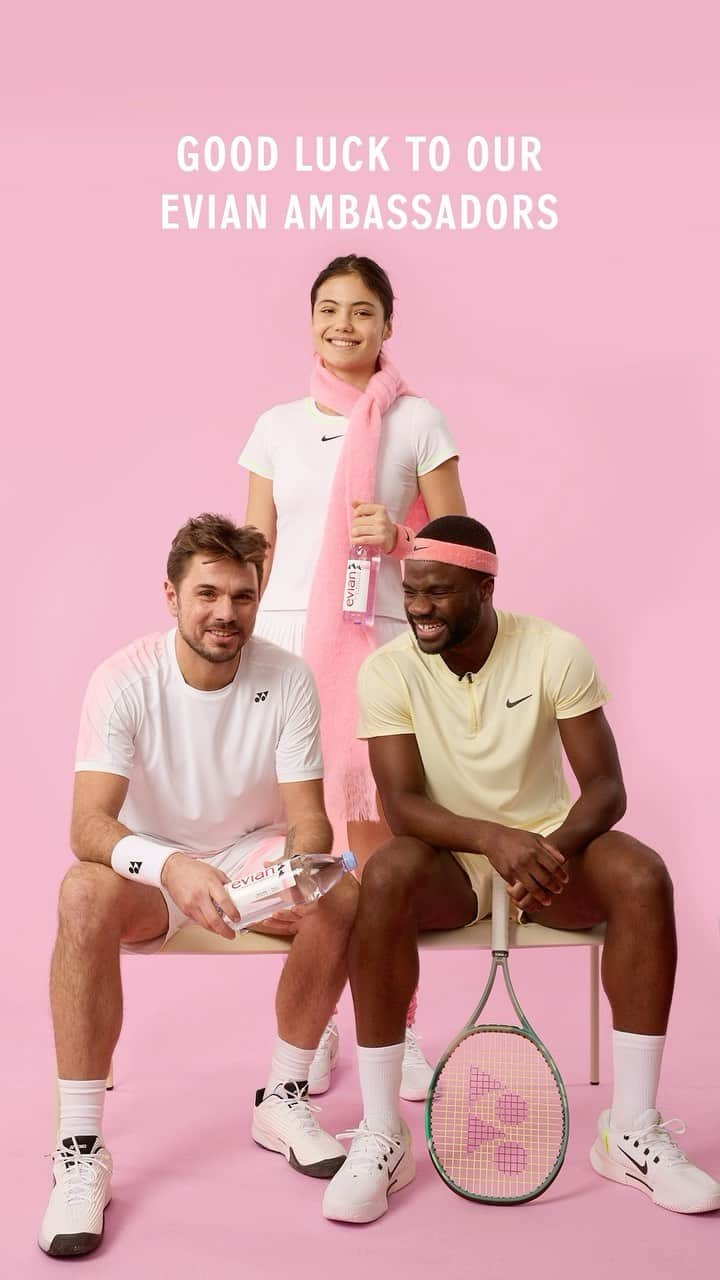 evianのインスタグラム：「Best of luck to our ambassadors @StanWawrinka85, @emmaraducanu and @BigFoe1998 at the Australian Open 2024. 🎾💪  We’ll be cheering for you and staying refreshed with evian mineral water 💧👏  #evian #evianambassadors」