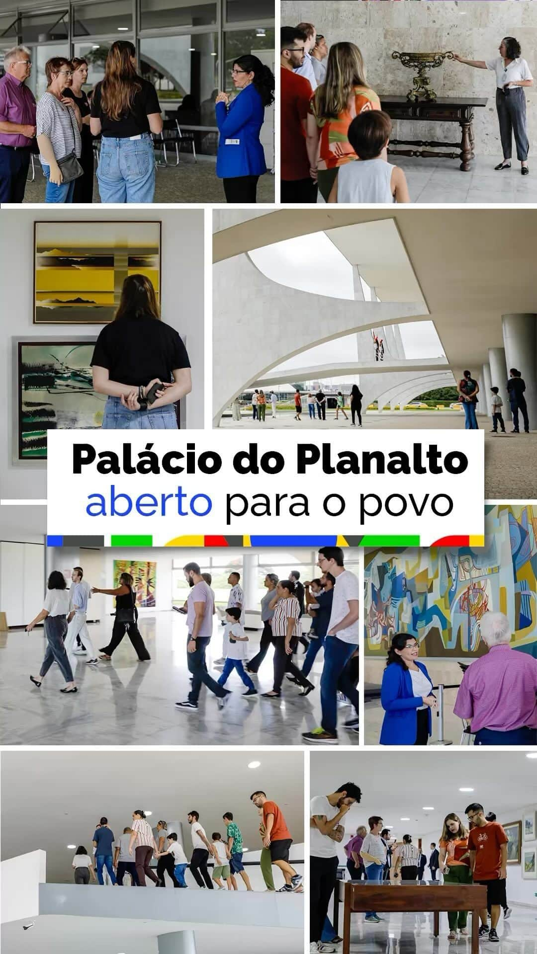 ジルマ・ルセフのインスタグラム：「O Palácio do Planalto está aberto para o povo novamente!   Fechado para visitas guiadas desde março de 2020 por causa da pandemia, a sede da Presidência da República voltou a receber grupos agendados neste domingo (14).  As visitas duram cerca de uma hora e são realizadas aos domingos, das 9h às 14h.  Quer conhecer? É só agendar a sua visita pelo site visitapr.presidencia.gov.br」