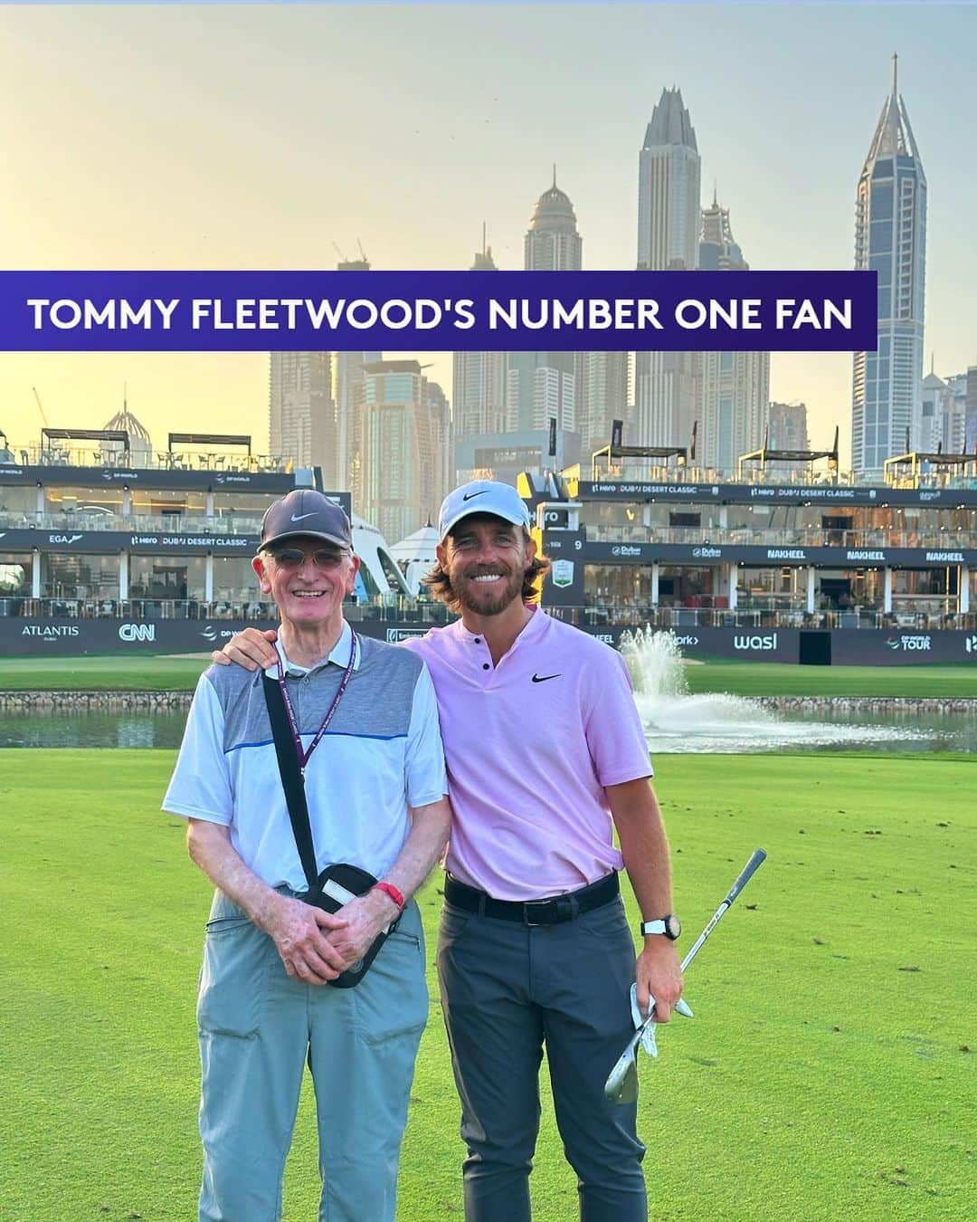トミー・フリートウッドのインスタグラム：「Meet Ken, @officialtommyfleetwood’s number one fan 🙌 #DubaiDesertClassic | #RolexSeries」