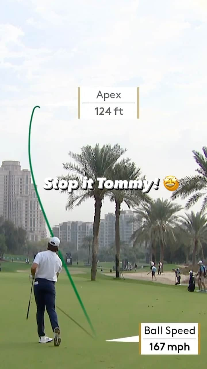 トミー・フリートウッドのインスタグラム：「Some mini driver magic from 286 yards from @officialtommyfleetwood 🤩🤩 #DubaiDesertClassic | #RolexSeries」