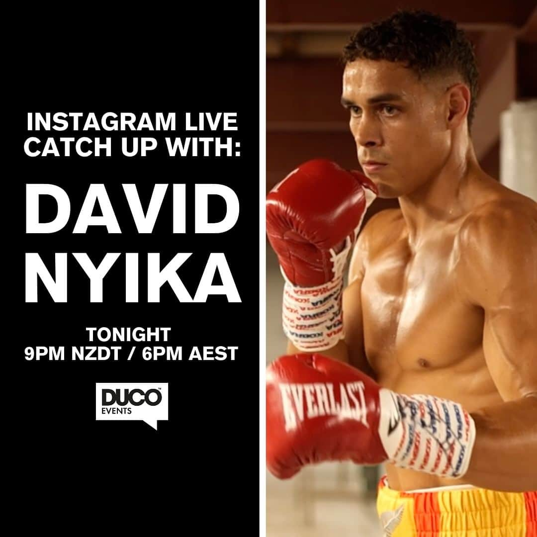 デイヴィッド・ニカのインスタグラム：「Drop any questions you have for @davidnyika below: ⬇️  Come join us tonight 9PM NZST / 6PM AEST (Friday 26th Jan) as @davidnyika chats to @ducoevents  Content Manager @sam.ringdahl ahead of his next fight. 🥊  If you don’t already know @davidnyika will face the toughest test in his professional career on the undercard of one of the biggest Heavyweight battles of ALL TIME! 🔥  @tysonfury v @usykaa   #DavidNyika #BoxingNZ #CruiserWeight #HeavyWeight #Fury #Usyk #Boxing #KO」