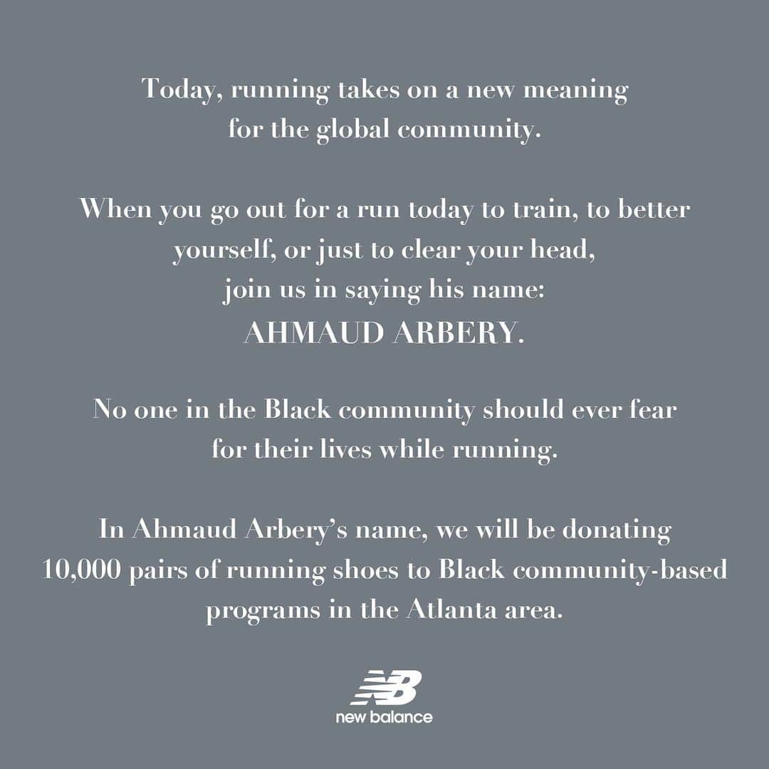 newbalanceのインスタグラム：「A first step. #GlobalRunningDay #AhmaudArbery #BlackLivesMatter」