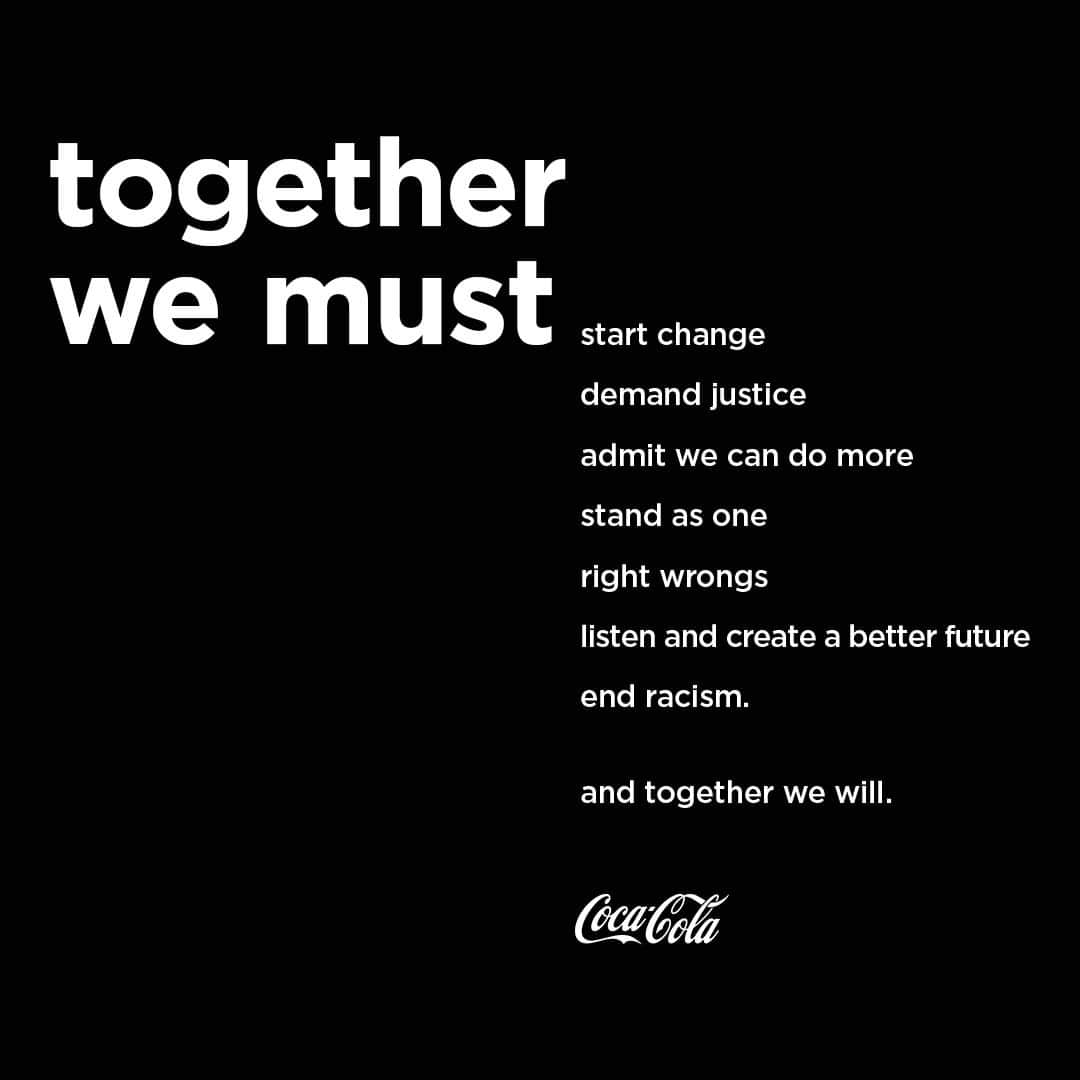 Coca-Colaのインスタグラム：「Building a better future means joining together as we move forward. We are donating to 100 Black Men of America, Inc. as a part of the effort to end systemic racism and bring true equality to all. This is just a first step. #BlackLivesMatter.」