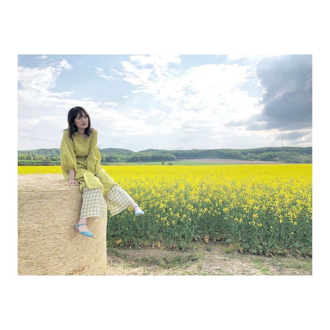 脇田唯さんのインスタグラム写真 - (脇田唯Instagram)「📸 牧草ロールって なんでこんなに 気持ちいいのか  #安平町  #安平町菜の花  #菜の花 #牧草  #牧草ロール  #黄色 #yellow #イエロー」6月3日 22時51分 - post_yui