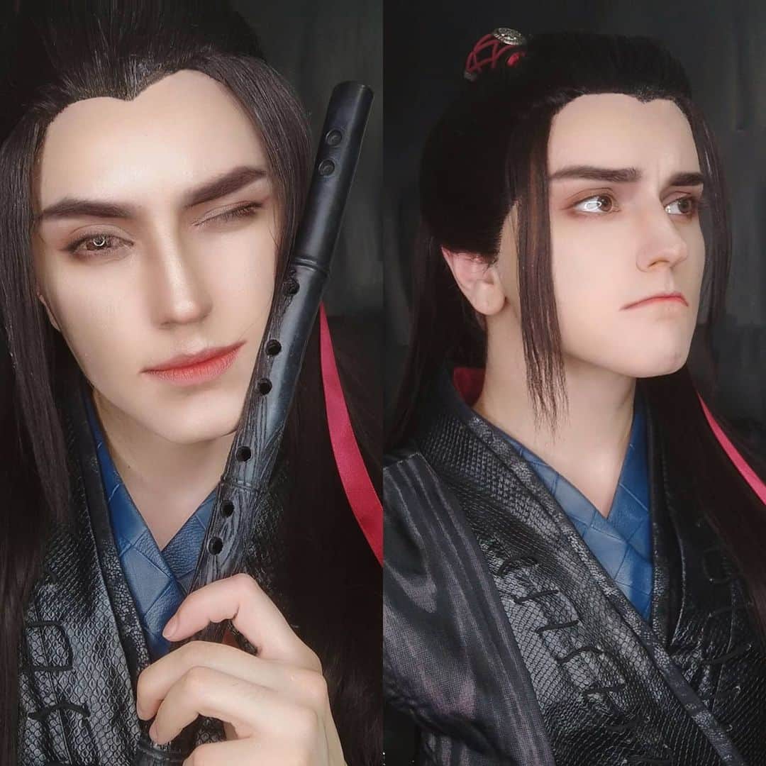 Gesha Petrovichのインスタグラム：「At least I'm tried 😂😂 So difficult cos between cartoons characters and live-action actors 😩 But I like this costume from "The Untamed " so baaad. Wig @geshacos  Post more pics on P❤️treon, link in bio 😉」