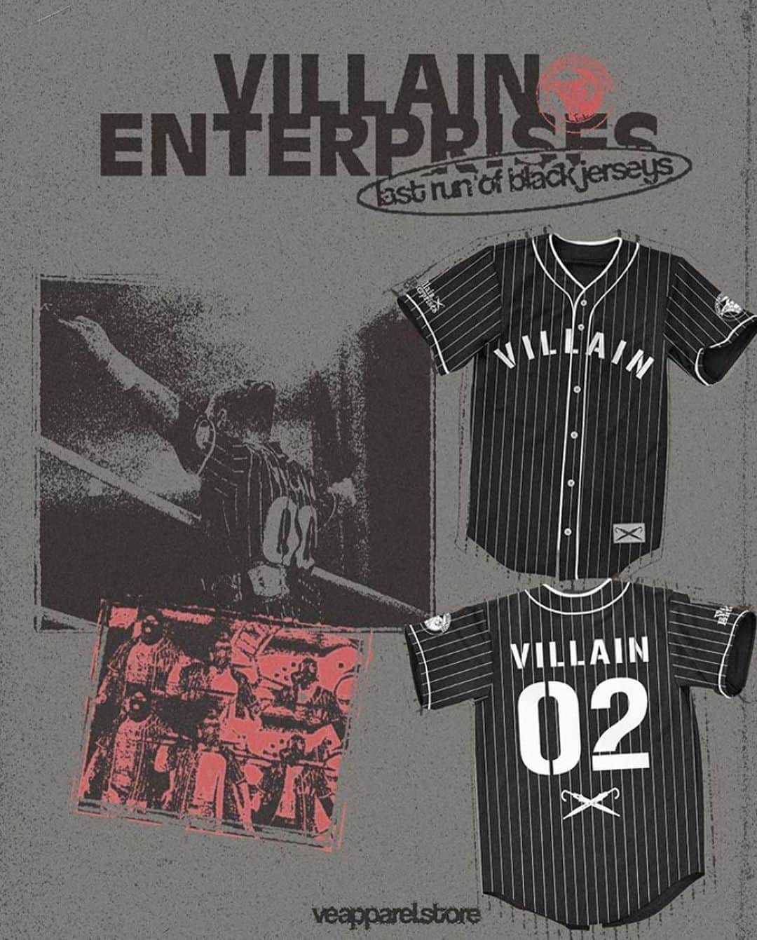マーティ・スカルのインスタグラム：「Monday - huge @veapparel.store drop! Jerseys are back for the last run EVER!  5pm PST.  #villain ☔️」
