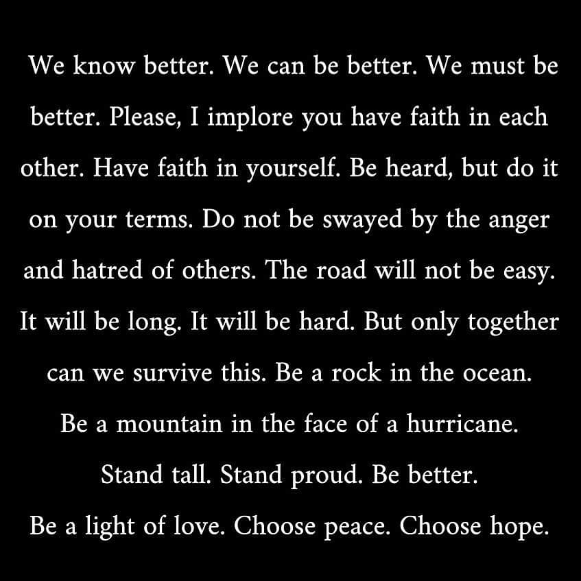 キャサリン・マクナマラさんのインスタグラム写真 - (キャサリン・マクナマラInstagram)「Choose hope over hate. We must be better. #BlackLivesMatter ✊🏿✊🏾✊🏽✊🏼✊🏻」5月31日 0時20分 - kat.mcnamara