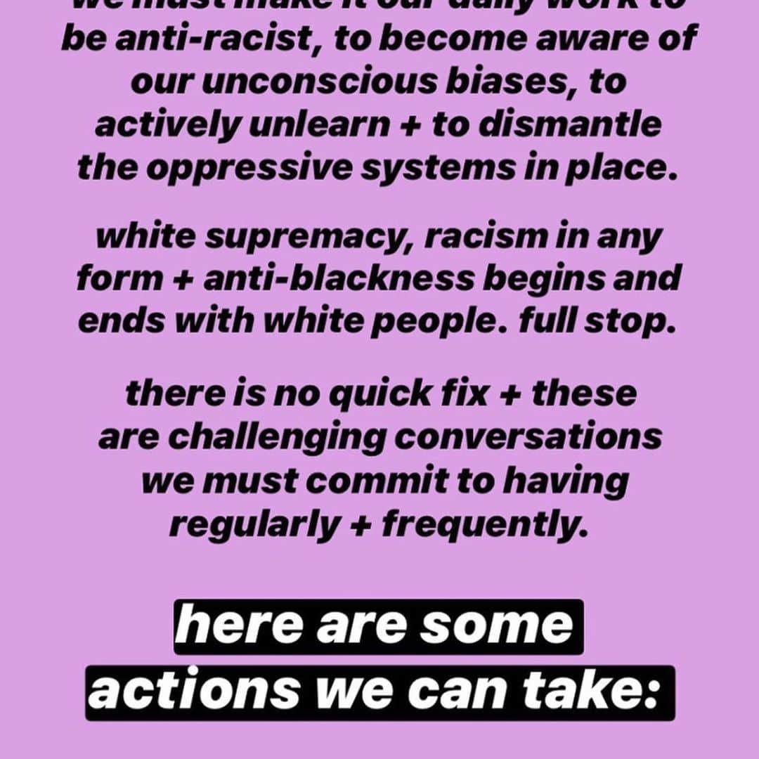 レイン・ウィルソンさんのインスタグラム写真 - (レイン・ウィルソンInstagram)「Some ACTIONS we can take to address racism  #Repost @soulpancake. ・・・ joy is powerful, but what is it without the acknowledgment of justice?  hi, i’m alex, i make “small joys” every week as both a personal practice + because i love sharing with you. but at this time, as a white person, to be silent is to be complicit. and to be complicit fuels white supremacy + anti-blackness. we must make it our daily work to be anti-racist, to become aware of our unconscious biases, to actively unlearn + to dismantle the oppressive systems in place. white supremacy, racism in any form + anti-blackness begins and ends with white people. full stop. this is not easy work + we must get comfortable getting uncomfortable. there is no quick fix and no one else can do this work bringing forth systemic change. we must have these difficult conversations with others + ourselves regularly + frequently. and we must begin now.  here are some actions we can take.  small actions by // @alexandrasnaps」5月31日 2時47分 - rainnwilson