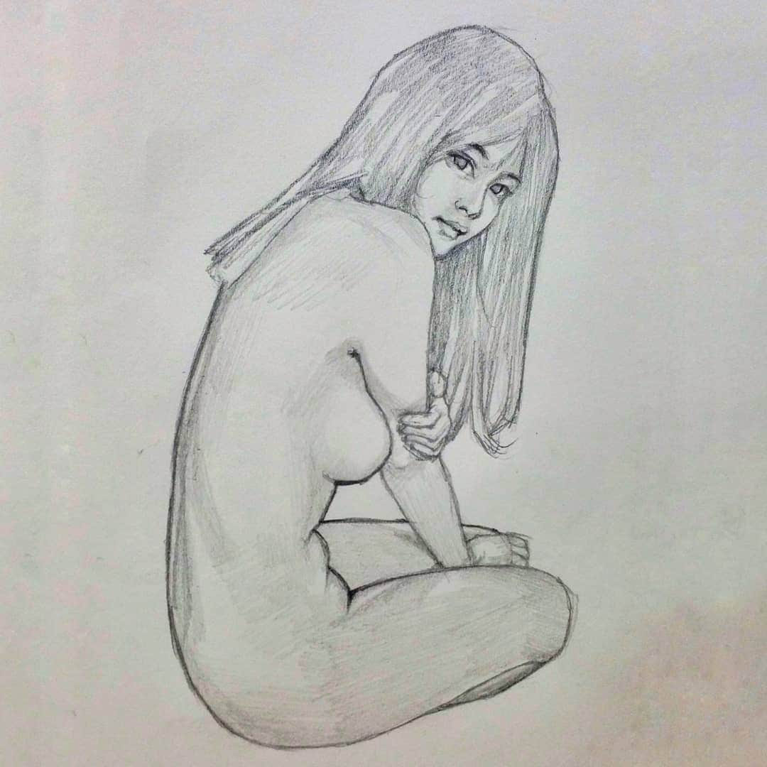 Toshiのインスタグラム：「‎⋆ 【 Outline / 下描き 】 #artwork#art#drawing#絵#illustration#イラスト#art#artwork#sketch#pencil#pencildrawing#sketchbook#mechanicalpencil#鉛筆画」