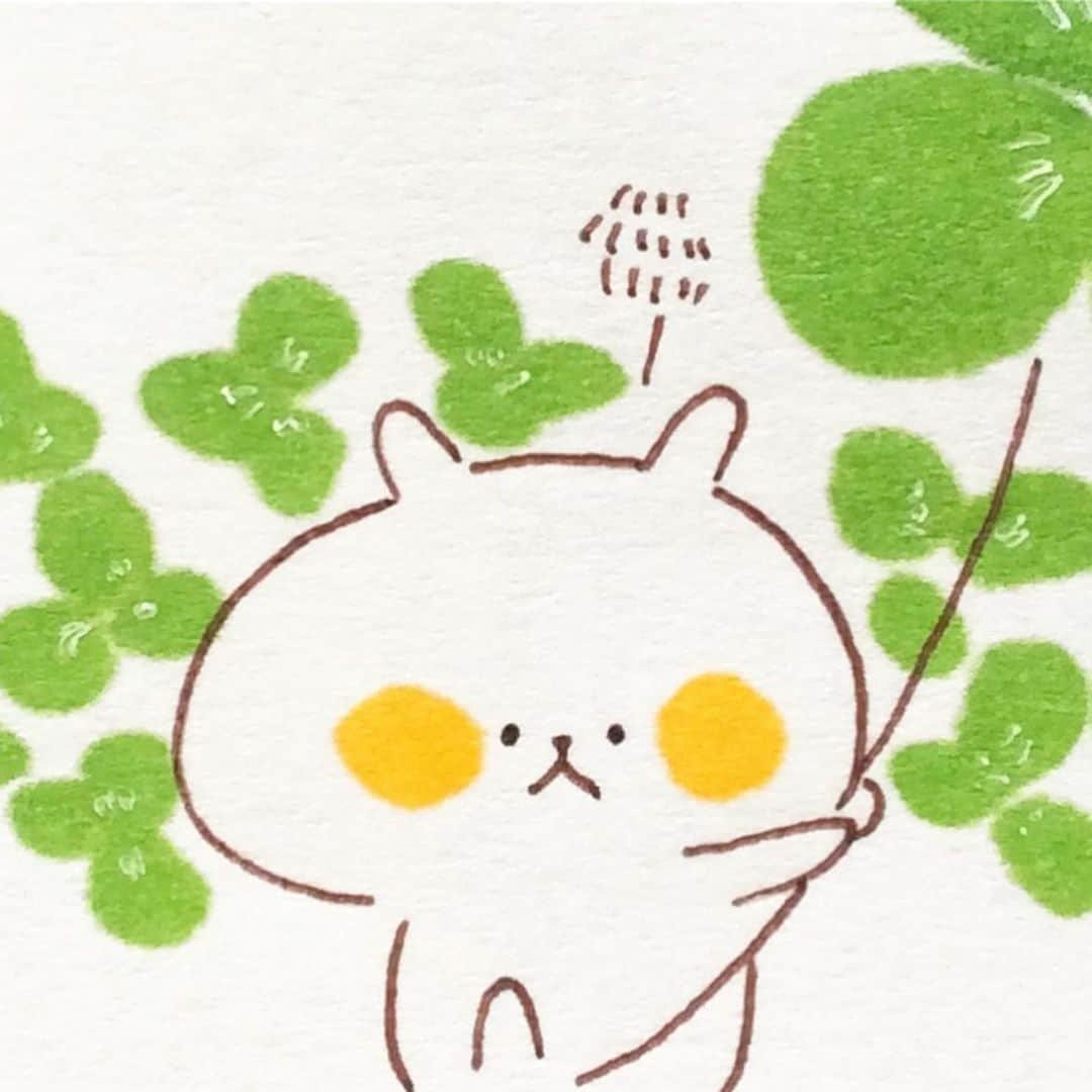 カモさんのインスタグラム写真 - (カモInstagram)「どうぞ！ #クローバー#Clover#イラスト#illustration#ウサギタケ#usagitake」5月31日 9時54分 - illustratorkamo