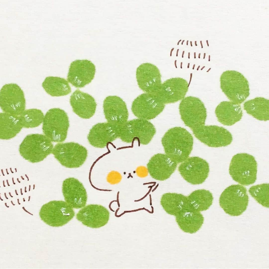 カモさんのインスタグラム写真 - (カモInstagram)「どうぞ！ #クローバー#Clover#イラスト#illustration#ウサギタケ#usagitake」5月31日 9時54分 - illustratorkamo