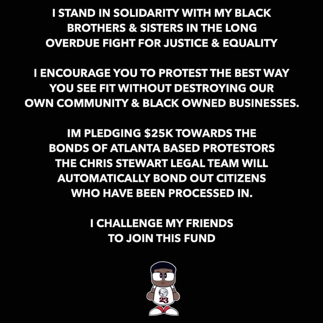 ルイス・ウィリアムスのインスタグラム：「I wanna get those home that left the safety of their homes to fight injustice in the best way they saw fit. I encourage my homies to do the same in their home cities as well. In unison with  @chrisstewart_esq_  we are gonna start this fund to get everybody home. Correspond with @fashiondree if u know somebody who needs help. 🙏🏾🙏🏾 will have more info tomorrow. And be clear, this ain’t for the goofys who used this opportunity to tear down companies and businesses built on blood, sweat, and tears who stood side by side with you in this fight!!!!」
