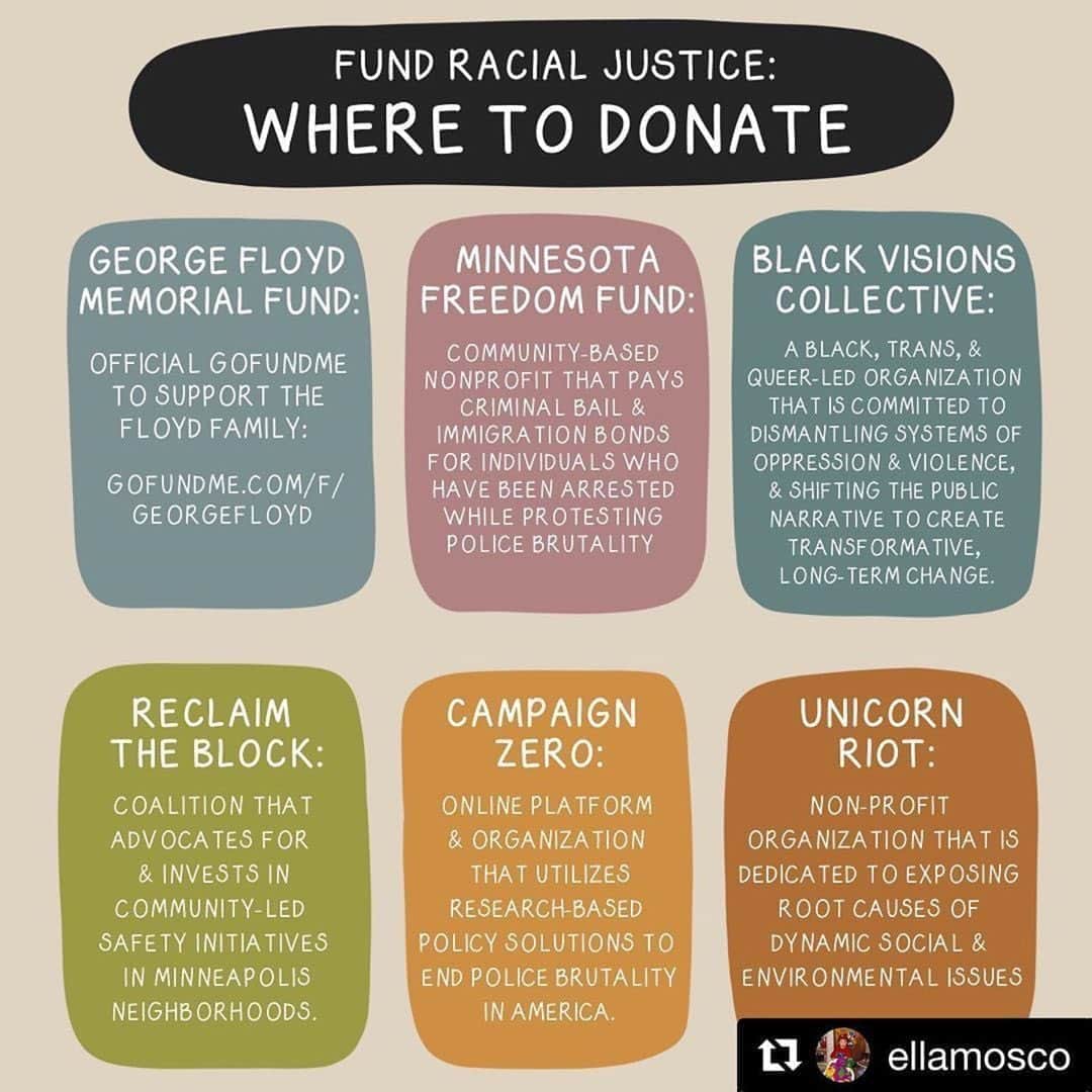 ジュリー・マクニヴンのインスタグラム：「@instadanjlevy repost:  Here are some resources for those of you who would like to make donations (of any kind) or learn about what’s being done to support this fight. I have tagged as many of the organizations as I could find to help you access their pages as easily as possible. #blacklivesmatter  #Repost @ellamosco ・・・ Stay enraged and do the work. Keep calling, keep emailing, and DONATE if you can. Support local organizations who are providing support and challenging white supremacy #justiceforgeorgefloyd #blacklivesmatter」